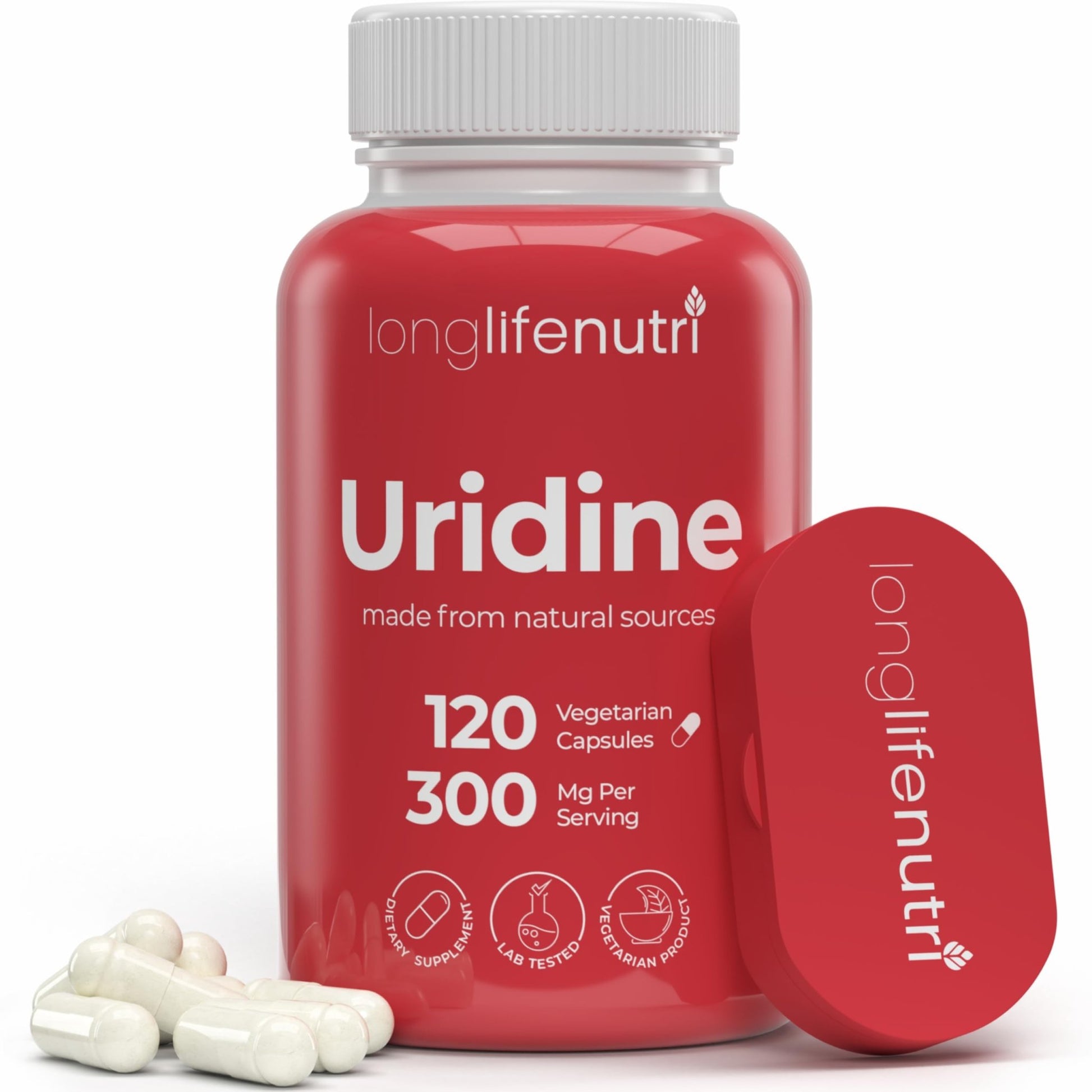 LongLifeNutri Uridine Monophosphate 300mg – Choline Precursor & Synaptic Function, Nootropic for Focus & Mental Performance, 120 Vegetarian Capsules, 4-Month Supply, GMP Certified, Made in USA - OzHealthStandard