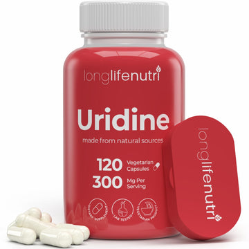 LongLifeNutri Uridine Monophosphate 300mg – Choline Precursor & Synaptic Function, Nootropic for Focus & Mental Performance, 120 Vegetarian Capsules, 4-Month Supply, GMP Certified, Made in USA - OzHealthStandard