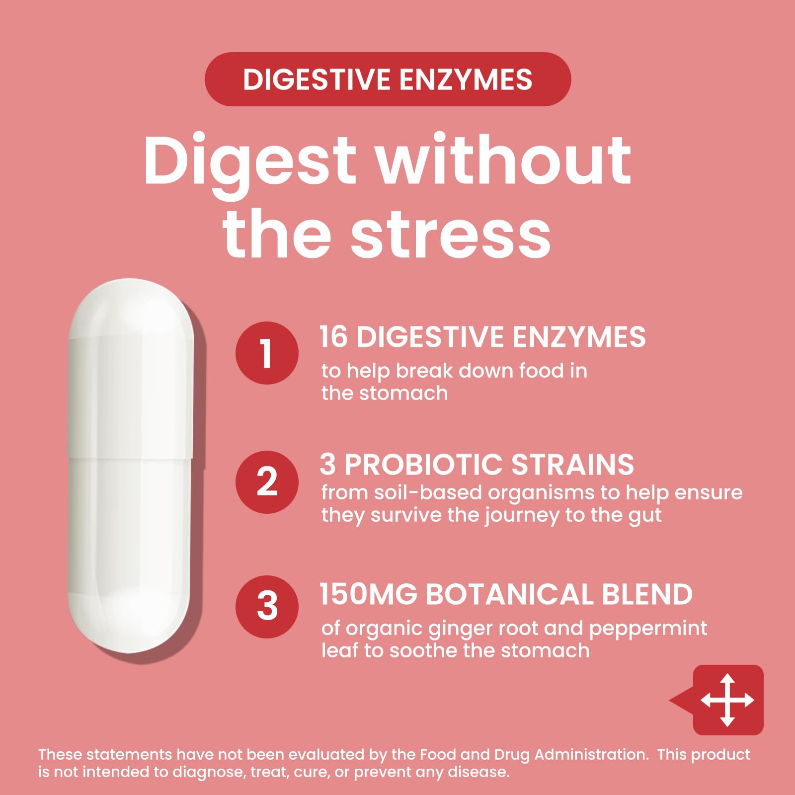 LOUDSAY Digestive Enzymes - Multi Enzymes, Organic Prebiotics & Probiotics for Digestive Health & Gut Health - Meal Time Discomfort Relief & Bloating - Dual Action Approach - 60 CT - OzHealthStandard