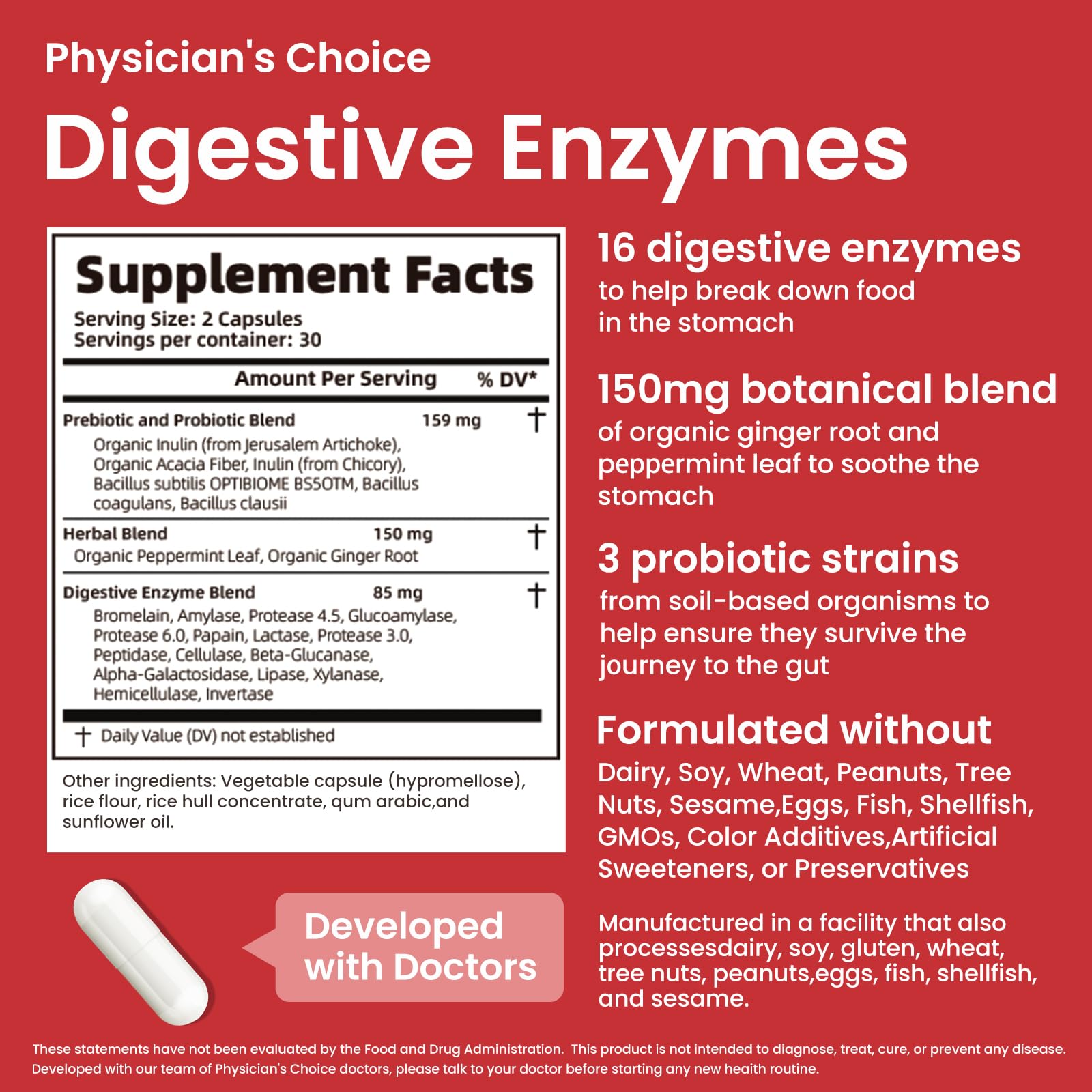 LOUDSAY Digestive Enzymes - Multi Enzymes, Organic Prebiotics & Probiotics for Digestive Health & Gut Health - Meal Time Discomfort Relief & Bloating - Dual Action Approach - 60 CT - OzHealthStandard