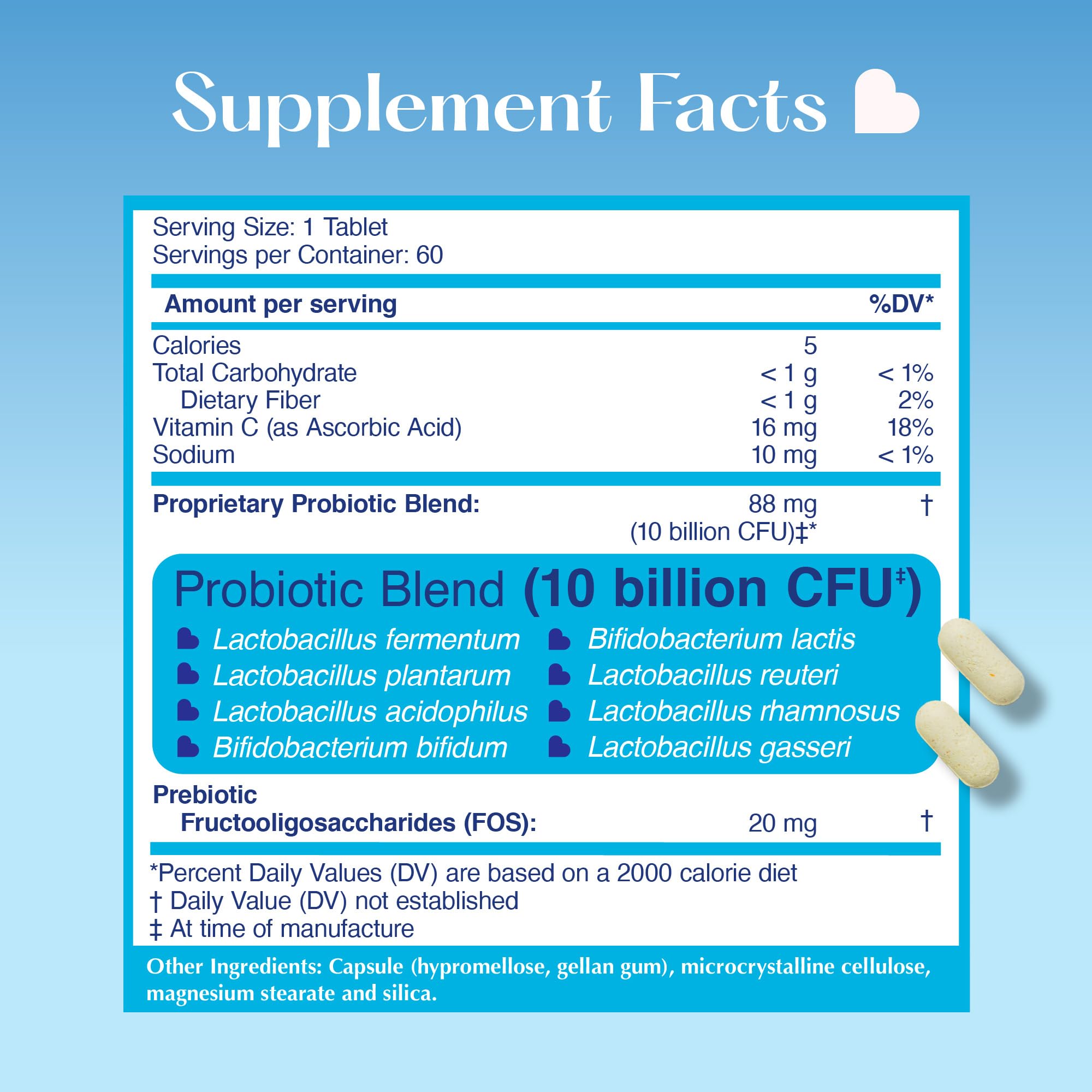 LOVEBUG Skinny Prebiotics and Probiotics for Women Digestive Health & Immune Support - 10 Billion CFU Probiotic Strains Gut Health, Gas, Constipation & Bloating, 60ct - OzHealthStandard