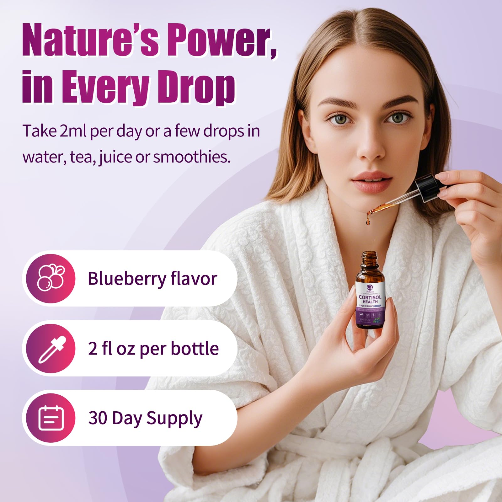 Lukaree Cortisol Supplements for Women, 10 in 1 Cortisol Reducer Detox with Ashwagandha, L-theanine, Kava Kava, Magnesium, Lower Cortisol, Mood, Focus, Sleep Support - 2 FL.OZ, Blueberry Flavor - OzHealthStandard