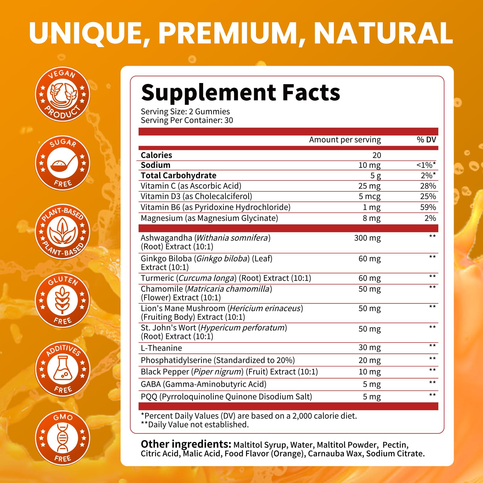 Lukaree Cortisol Supplements for Women & Men, 15 in 1 Cortisol Reducer Manager, Cortisol Calm Gummies with Ashwagandha, Magnesium, L-theanine, GABA - for Mood, Focus, Sleep - Vegan Sugar Free, 60 Ct. - OzHealthStandard