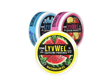 LyvWel 225mg Caffeine Energy Pouches | Nootropic Focus & Neuro Support | Tobacco-Free, Nicotine-Free, Quick Energy Solution | 3-Pack: 45 Pouches (3 Pack, Watermelon Ice, Pink Lemonade, Wintergreen) - OzHealthStandard
