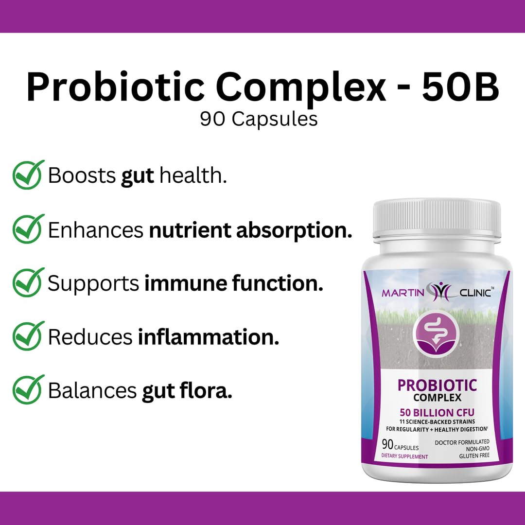 martin clinic Probiotic for Gut Health & Immune Support — Daily Digestive Balance, Bloating Relief & Better Nutrient Absorption — 60 Capsules - OzHealthStandard