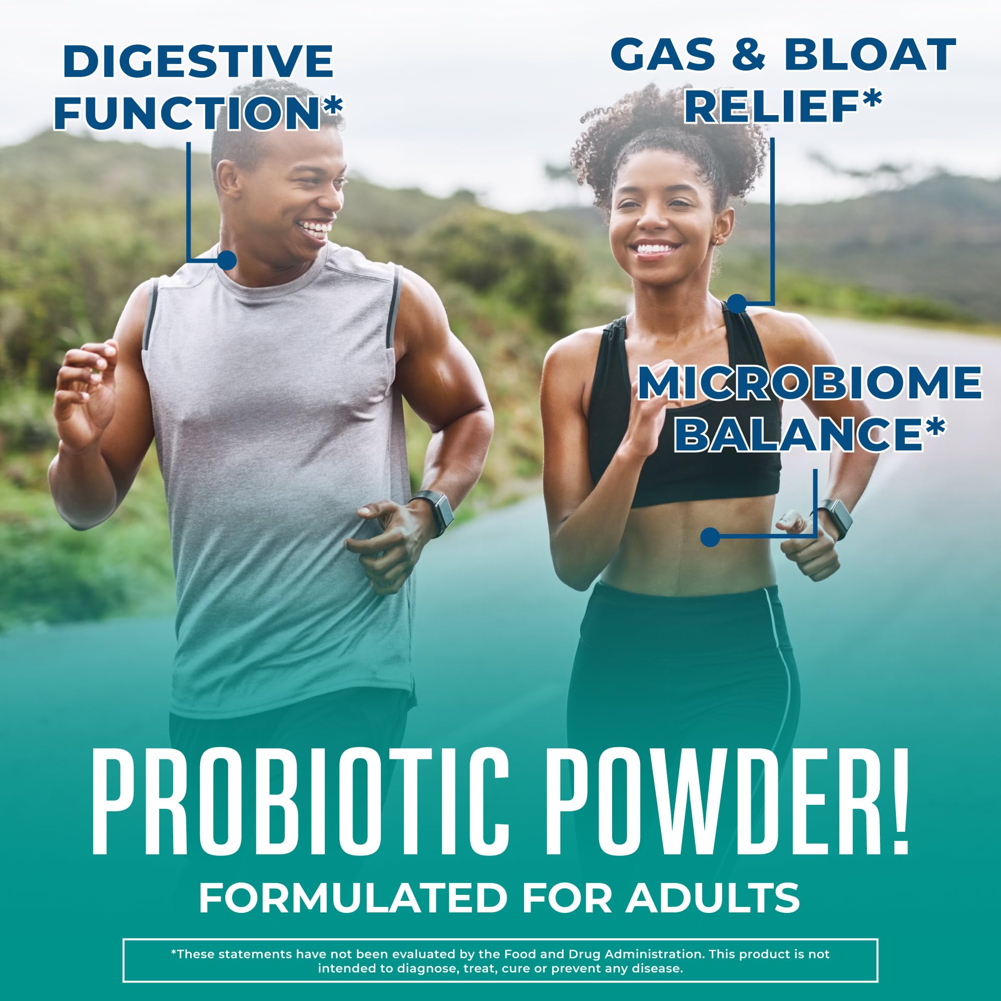 MARYRUTH'S 3-in-1 Gas & Bloat Probiotic Powder | Probiotics for Normal Digestive Function | Probiotics for Women & Men | Prebiotics & Postbiotics | 60 Billion CFU | 23 Unique Strains | 0.5 oz - OzHealthStandard