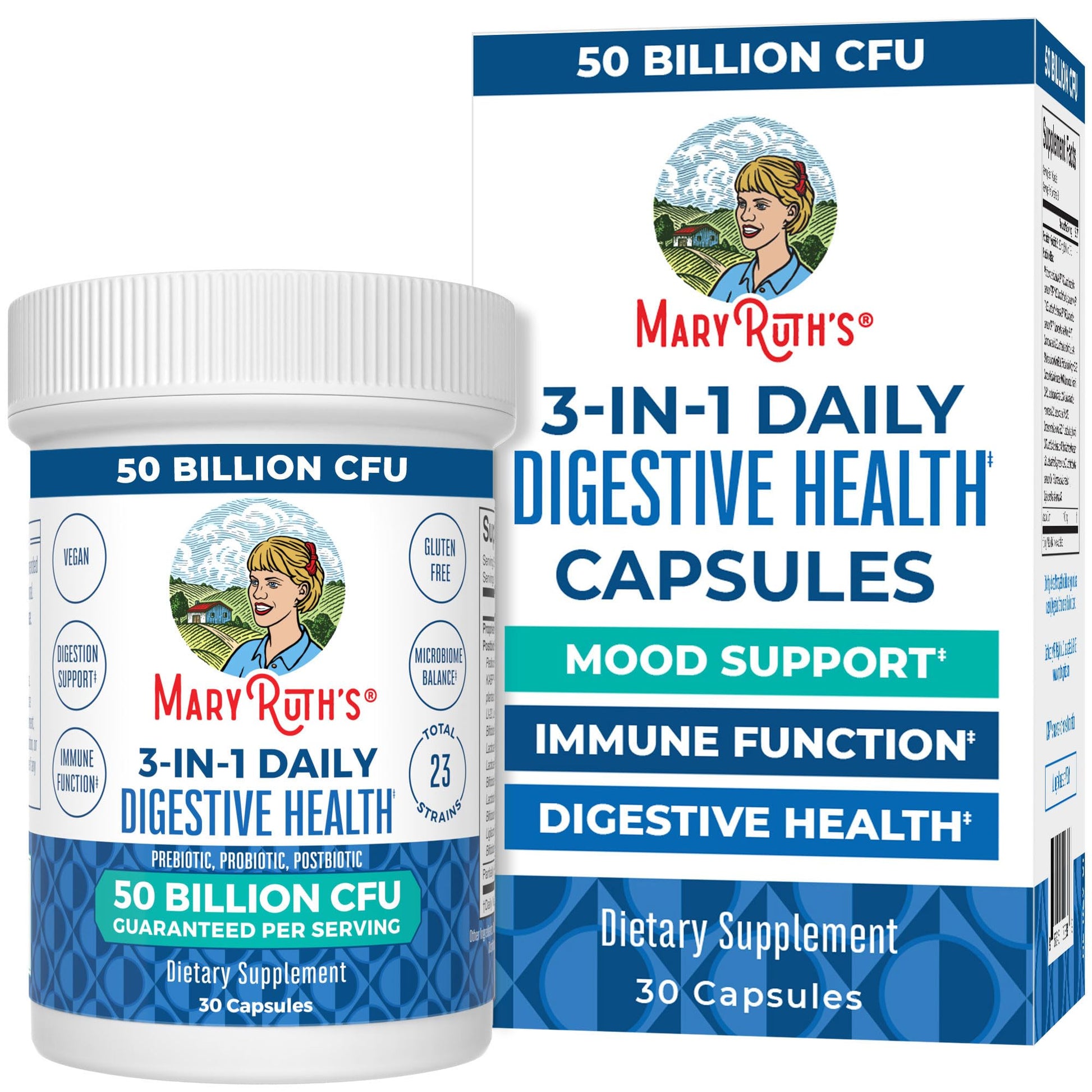 MARYRUTH'S 3-in-1 Probiotics for Digestive Health | Prebiotic & Postbiotic | Gut Health Supplement for Women & Men | 23 Unique Strains - OzHealthStandard