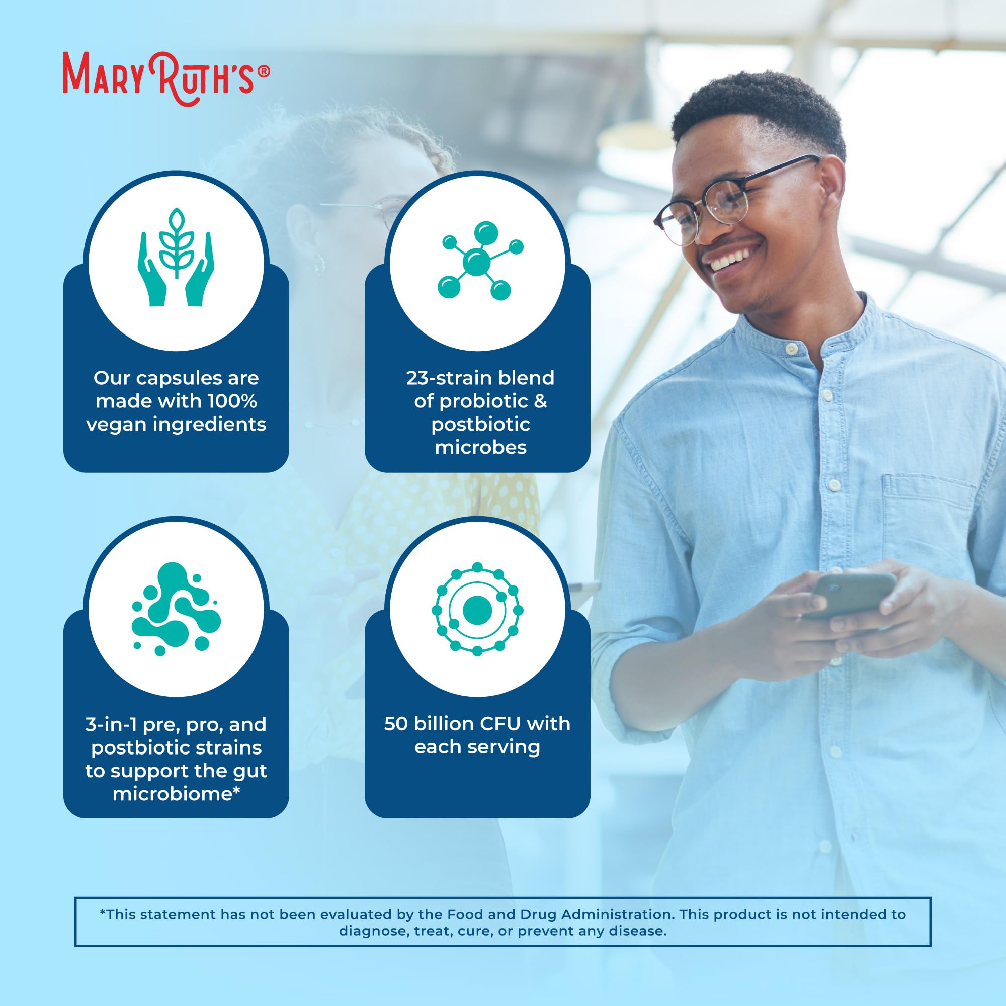 MARYRUTH'S 3-in-1 Probiotics for Digestive Health | Prebiotic & Postbiotic | Gut Health Supplement for Women & Men | 23 Unique Strains - OzHealthStandard
