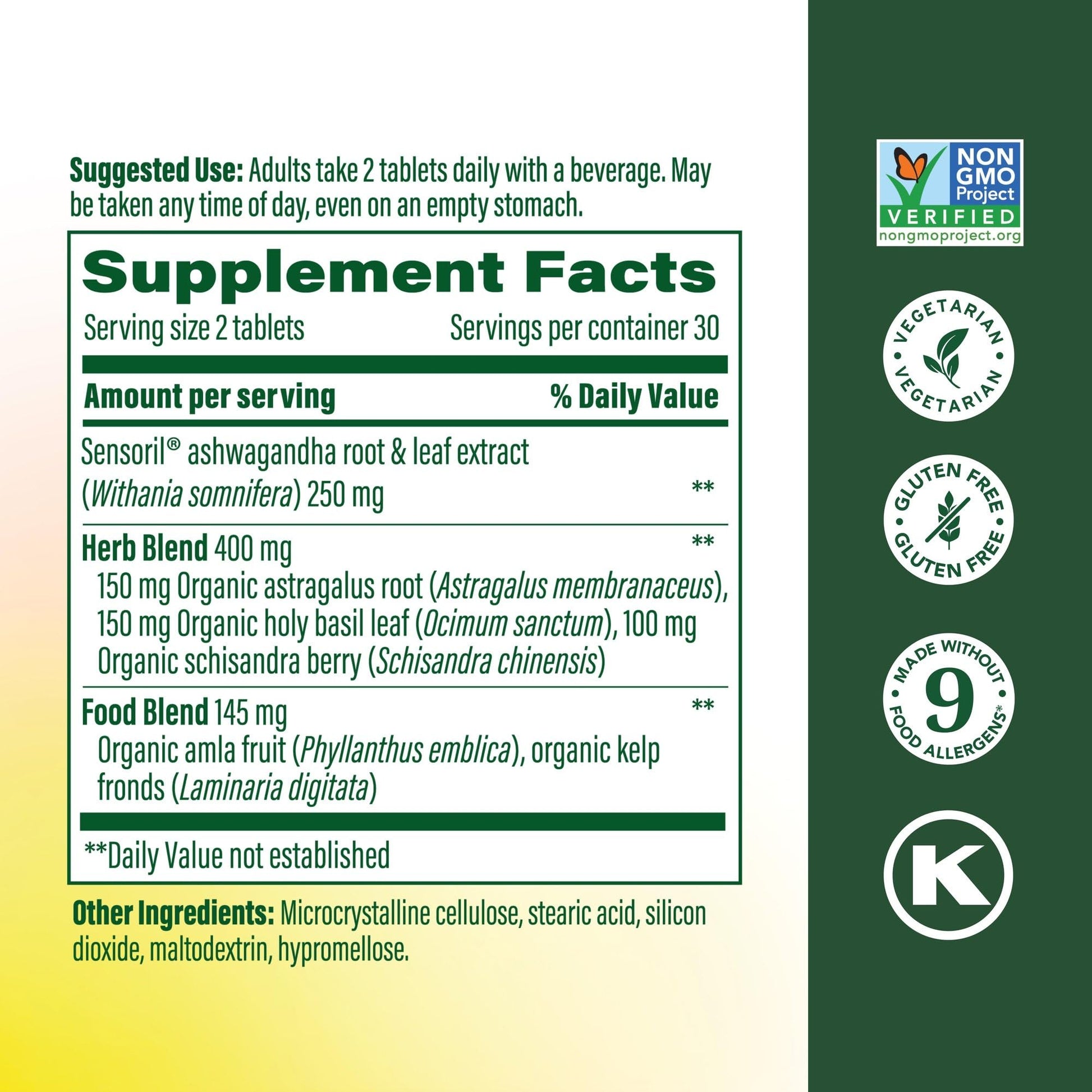 MegaFood Ashwagandha Complex (Formerly Stress Protect) - Ashwagandha Supplements Astragalus Root & Holy Basil - Vegetarian, Gluten Free, Cortisol Supplement - 60 Mini Tablets, 30 Servings - OzHealthStandard
