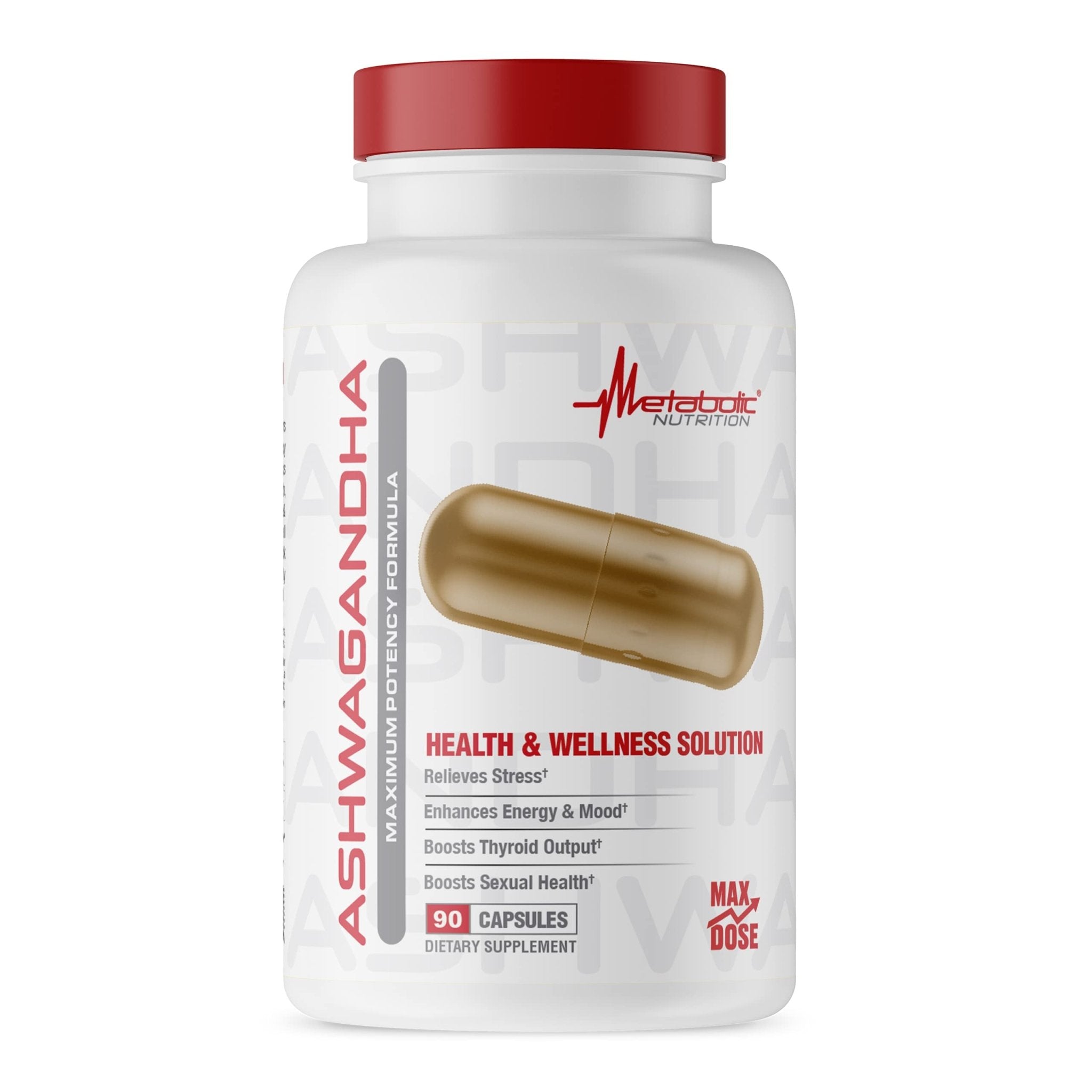 Metabolic Nutrition Ashwagandha 2200mg Made with Organic Ashwagandha Powder and Black Pepper Extract, 90 Vegan Capusles - OzHealthStandard