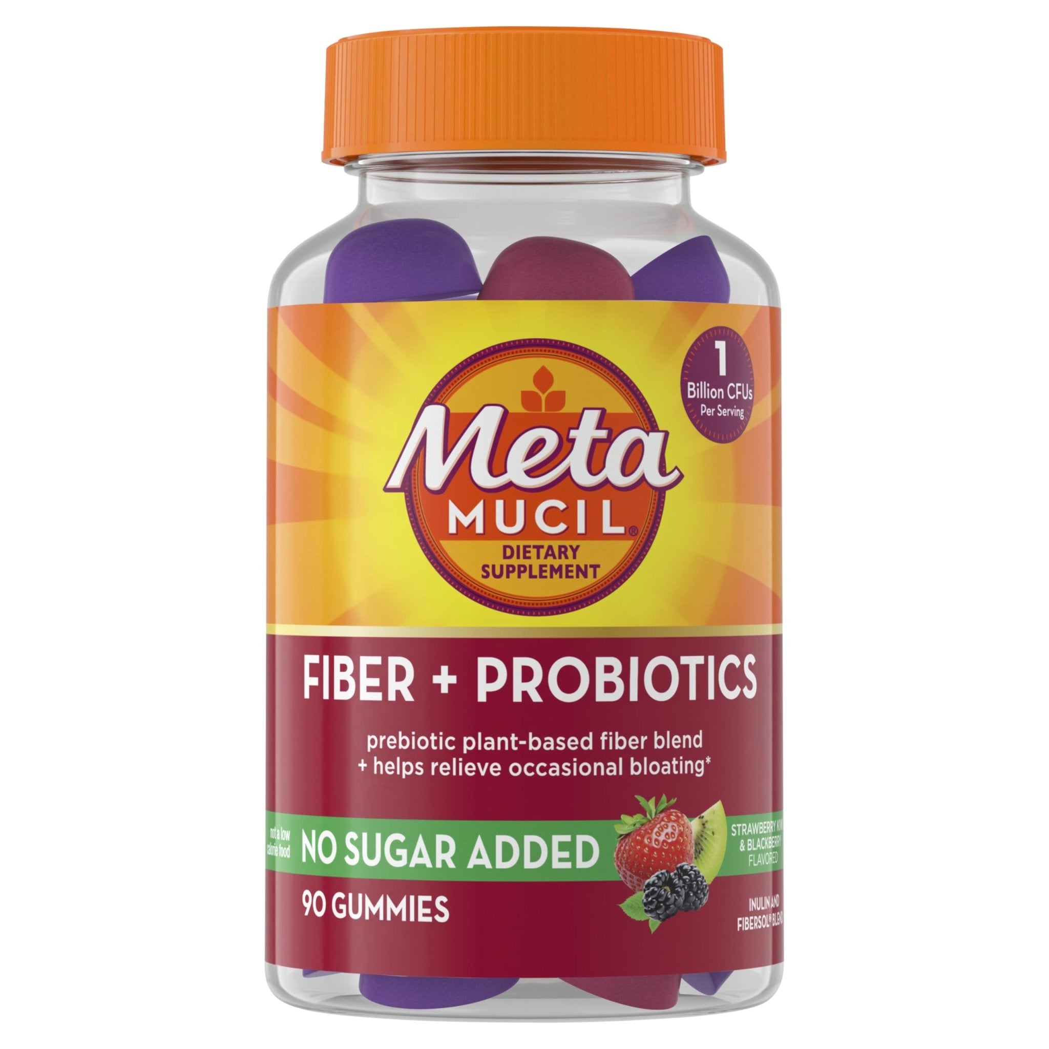 Metamucil Fiber Gummies for Adults with Probiotics for Bloating Relief, No Sugar Added Strawberry Kiwi BlackBerry Flavors, 5g Prebiotic - OzHealthStandard