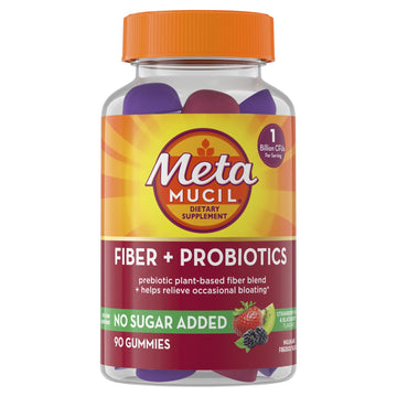 Metamucil Fiber Gummies for Adults with Probiotics for Bloating Relief, No Sugar Added Strawberry Kiwi BlackBerry Flavors, 5g Prebiotic - OzHealthStandard