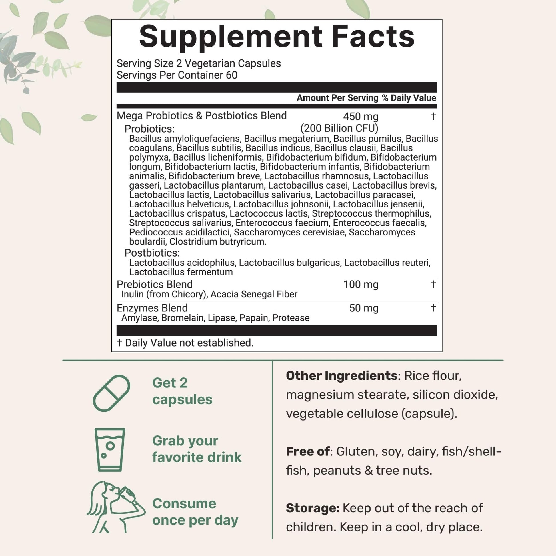 Micro Ingredients Probiotics 200 Billion CFU, 120 Veggie Capsules | Mega Probiotics for Men & Women | 40 Strains with Prebiotics, Postbiotics & Digestive Enzymes | Gut, Immune & Digestive Health - OzHealthStandard