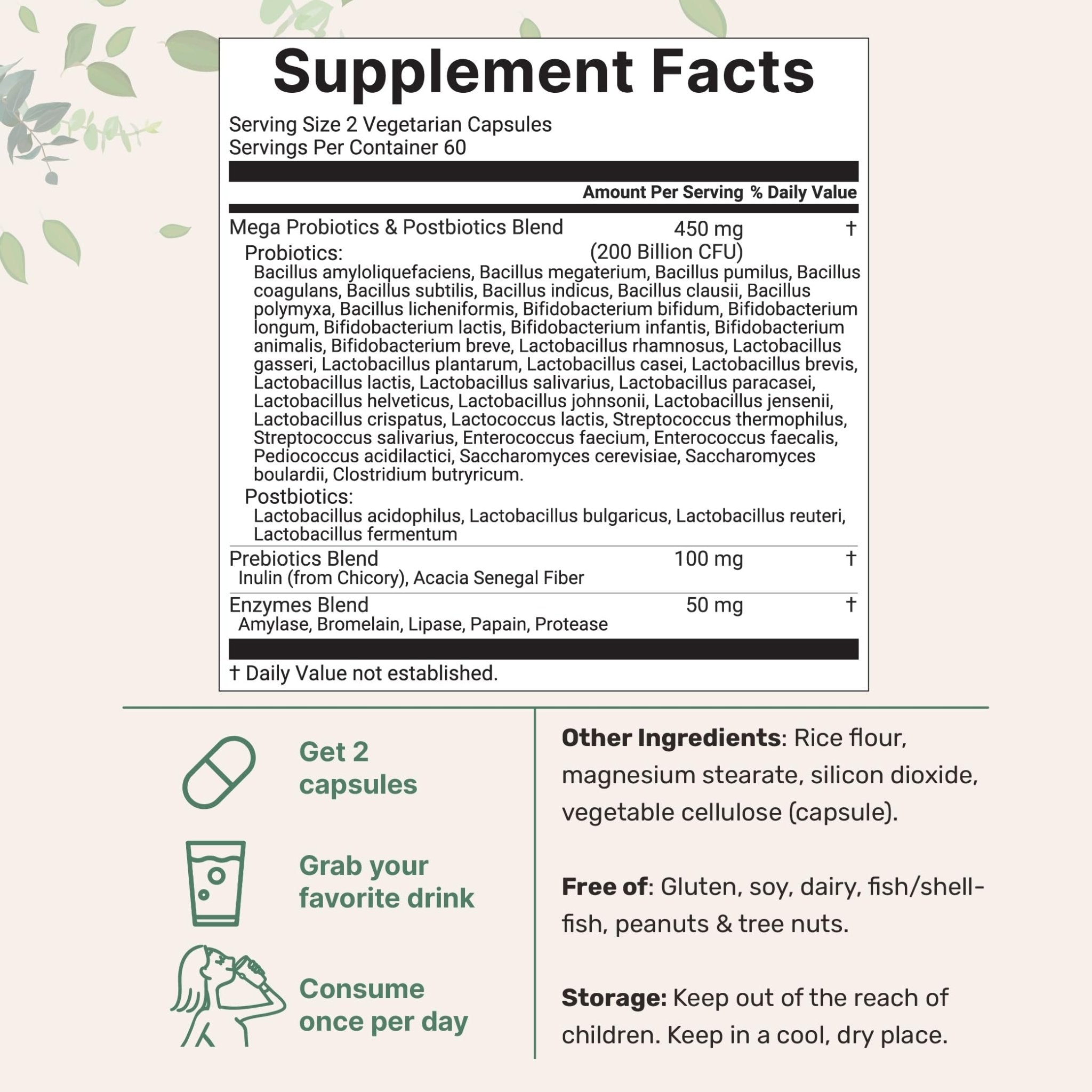 Micro Ingredients Probiotics 200 Billion CFU, 120 Veggie Capsules | Mega Probiotics for Men & Women | 40 Strains with Prebiotics, Postbiotics & Digestive Enzymes | Gut, Immune & Digestive Health - OzHealthStandard