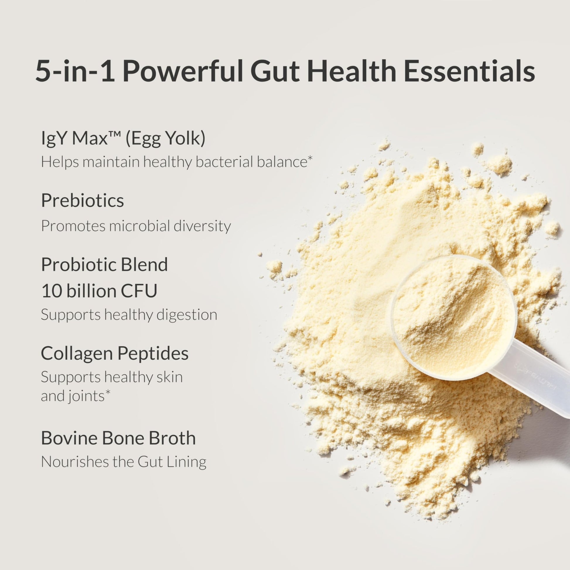 Microbiome Breakthrough™ Gut Support Powder – Vegetarian Vanilla – With Probiotics, Prebiotics, and IgY Max® – Source of L-Glutamine – Supports Digestive Comfort, Gas & Bloating Relief 30 Servings* - OzHealthStandard
