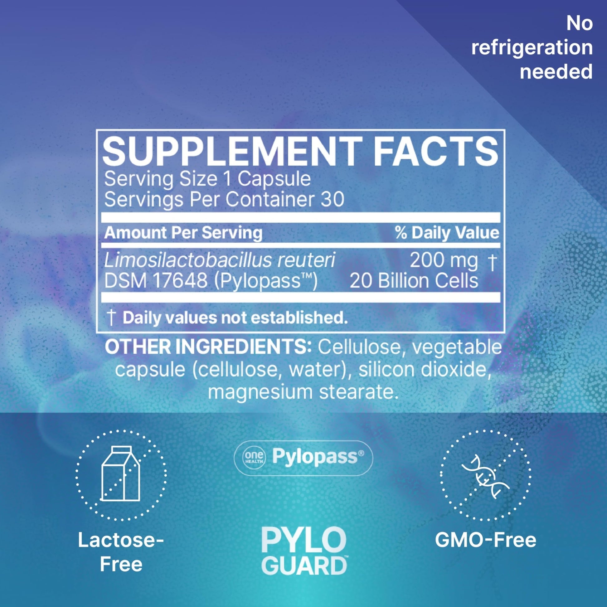 Microbiome Labs PyloGuard - Patented L reuteri DSM17648 to Improve Digestive Comfort - Gut Health & Immune Support Supplement - Postbiotic (30 Capsules) - OzHealthStandard