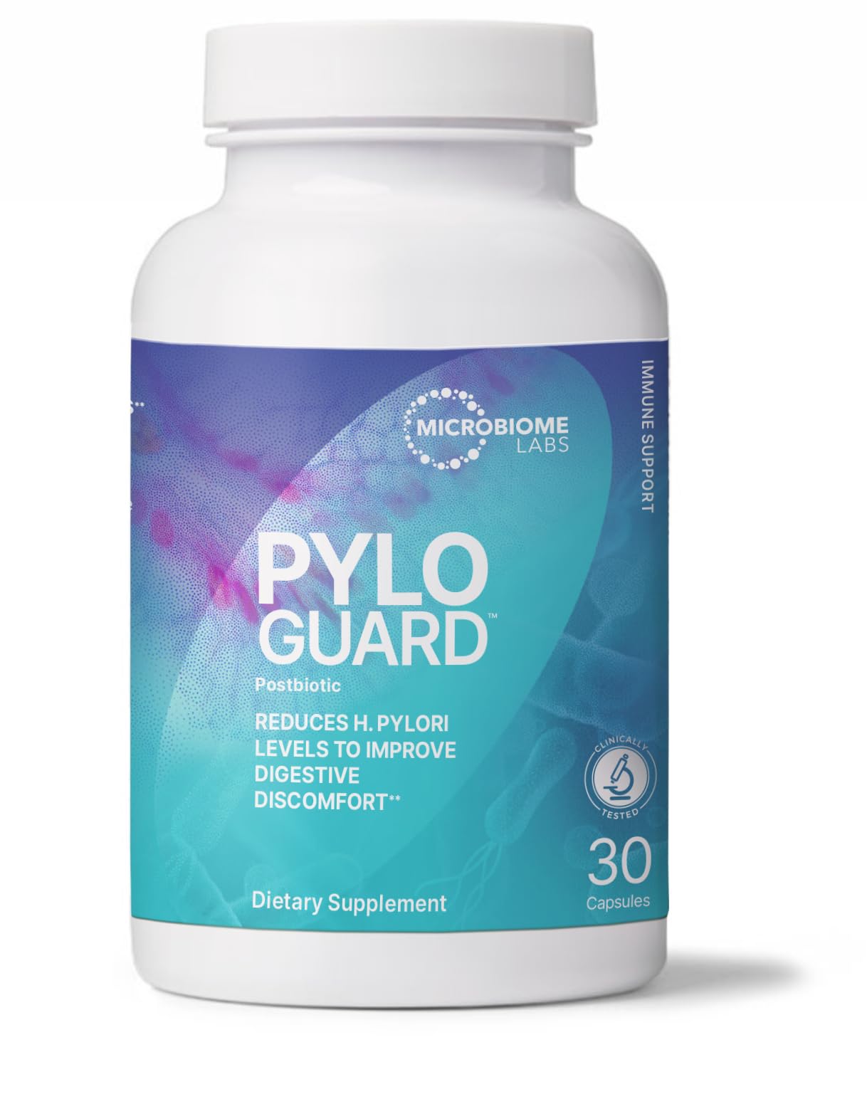 Microbiome Labs PyloGuard - Patented L reuteri DSM17648 to Improve Digestive Comfort - Gut Health & Immune Support Supplement - Postbiotic (30 Capsules) - OzHealthStandard