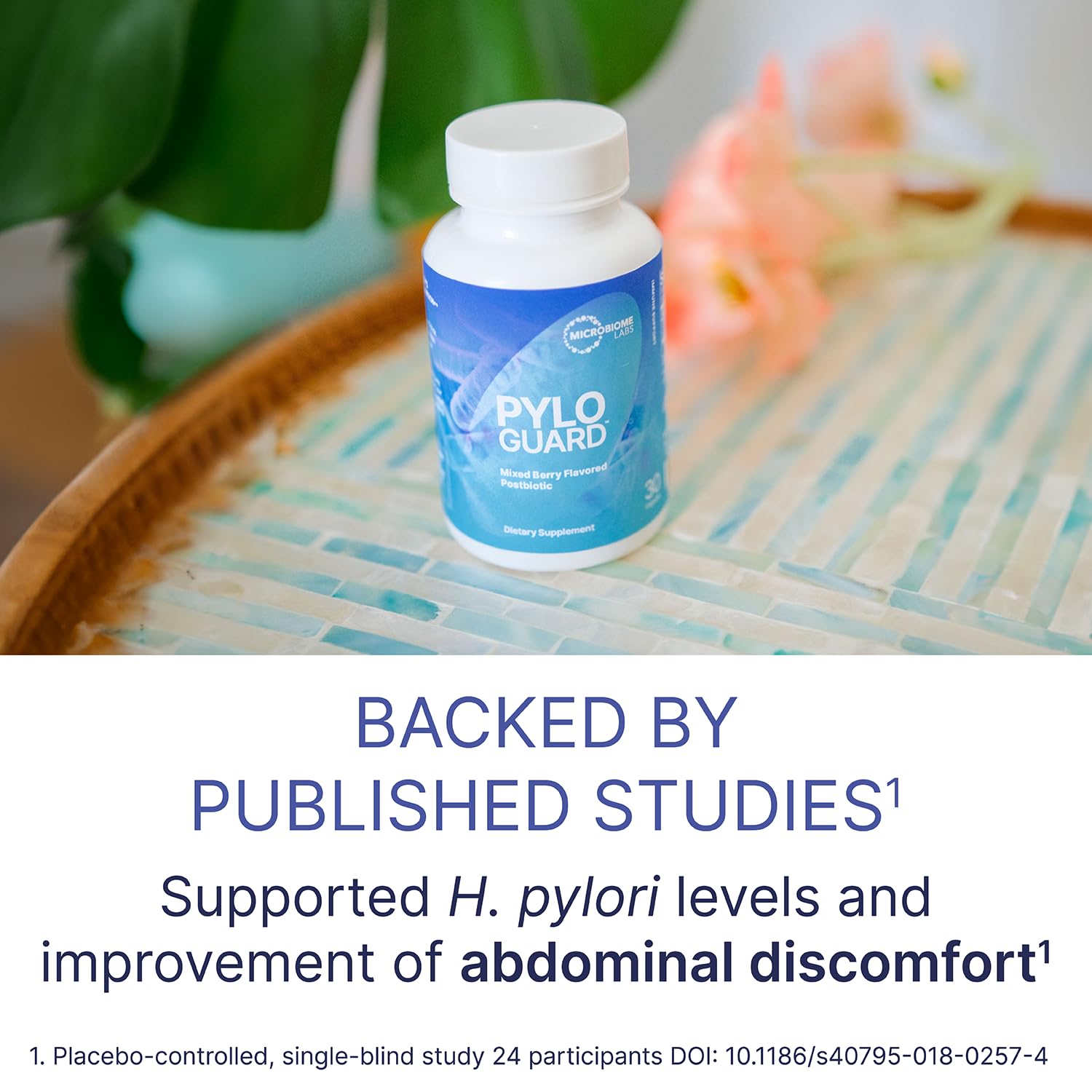 Microbiome Labs PyloGuard - Patented L reuteri DSM17648 to Improve Digestive Comfort - Gut Health & Immune Support Supplement - Postbiotic (30 Capsules) - OzHealthStandard