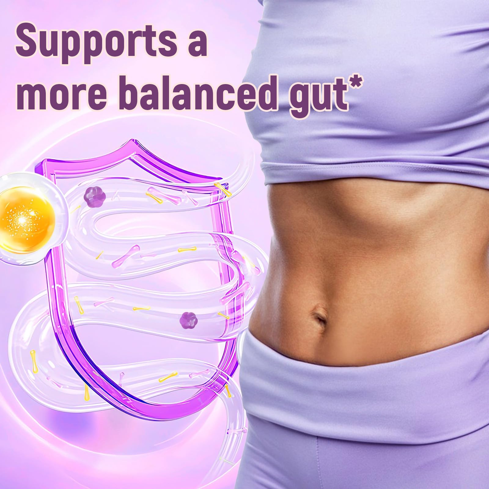 Migcopat 10G Fiber Gummies for Adults, No Sugar Added Grape Flavor, Fiber Supplement with 30 Billion CFU Probiotics Blend, ACV, Vitamin C, - OzHealthStandard