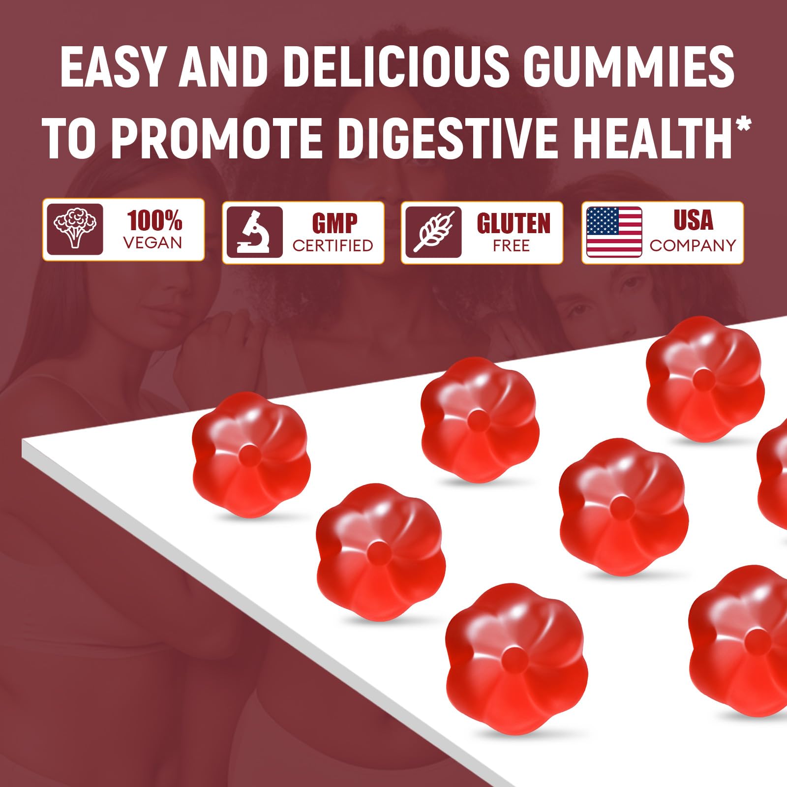 Migcopat Fiber Gummies with Probiotics,10G Fiber per Serving No Sugar Added Apple Flavor, with 10 Billion CFU Probiotics Blend, Apple Cider Vinegar, - OzHealthStandard