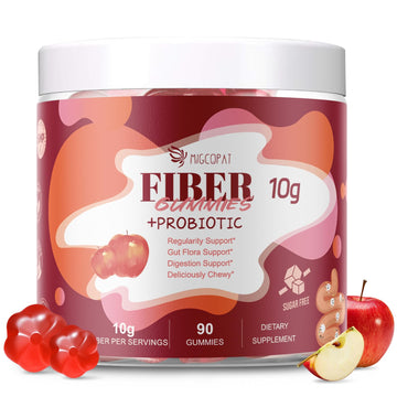 Migcopat Fiber Gummies with Probiotics,10G Fiber per Serving No Sugar Added Apple Flavor, with 10 Billion CFU Probiotics Blend, Apple Cider Vinegar, - OzHealthStandard