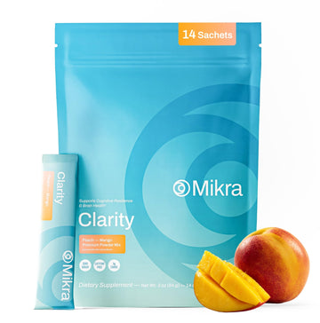 Mikra Clarity Nootropic Focus Drink Mix - Daily Cognitive & Calm Support Formula with Citicoline, Lion’s Mane & L-Theanine - Calm Drink Mix & Focus Aid for Energy and Clarity - 14 Single-Serve Sachets - OzHealthStandard