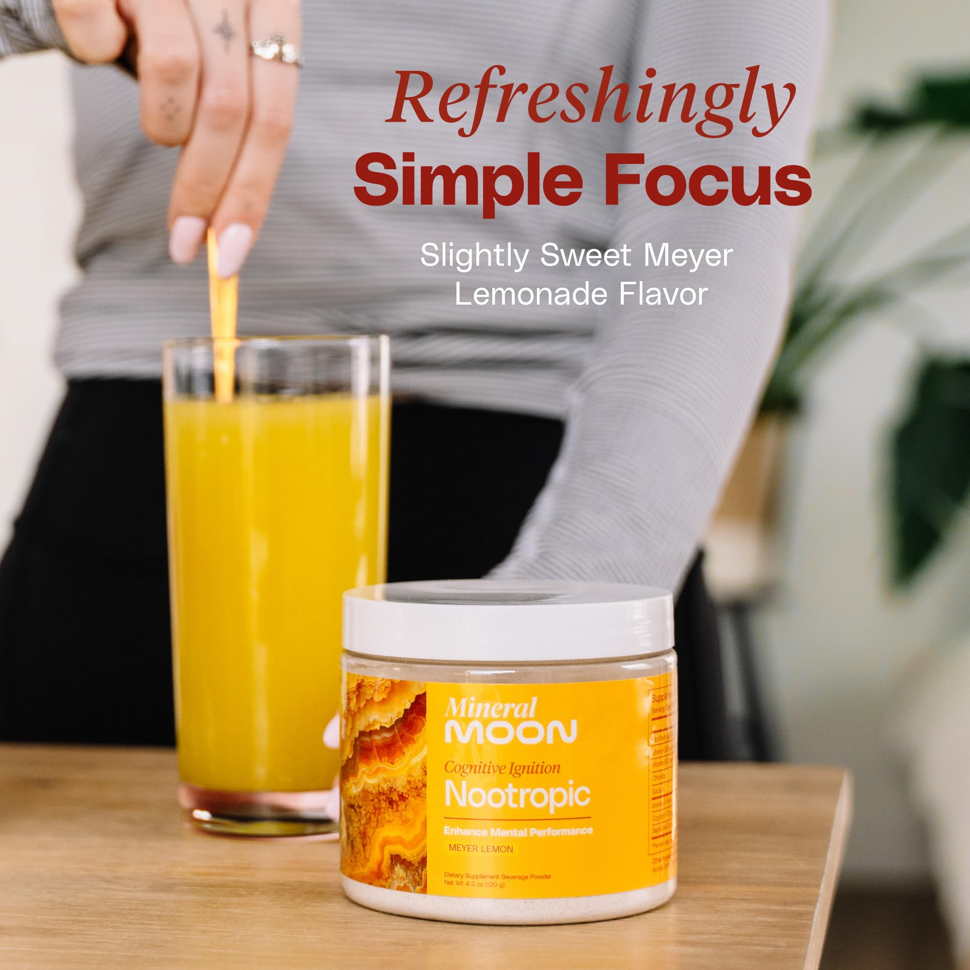 Mineral Moon Premium Cognitive Ignition Nootropic Powder - Brain Supplements For Memory & Focus - Sage Extract, B Vitamins,Cognizine Citicoline& nooLVL - Supports Mental Clarity - No Caffeine or Sugar - OzHealthStandard
