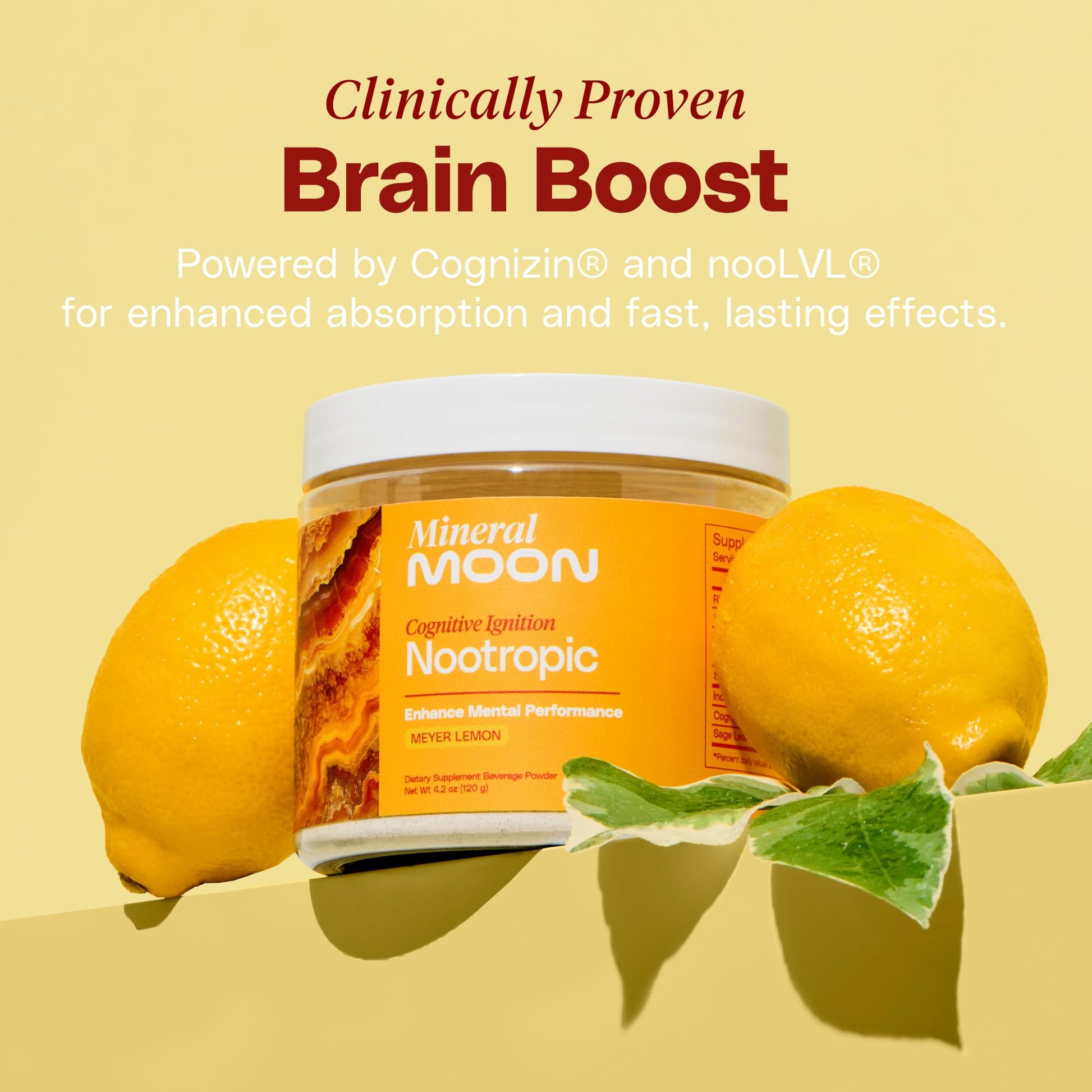Mineral Moon Premium Cognitive Ignition Nootropic Powder - Brain Supplements For Memory & Focus - Sage Extract, B Vitamins,Cognizine Citicoline& nooLVL - Supports Mental Clarity - No Caffeine or Sugar - OzHealthStandard