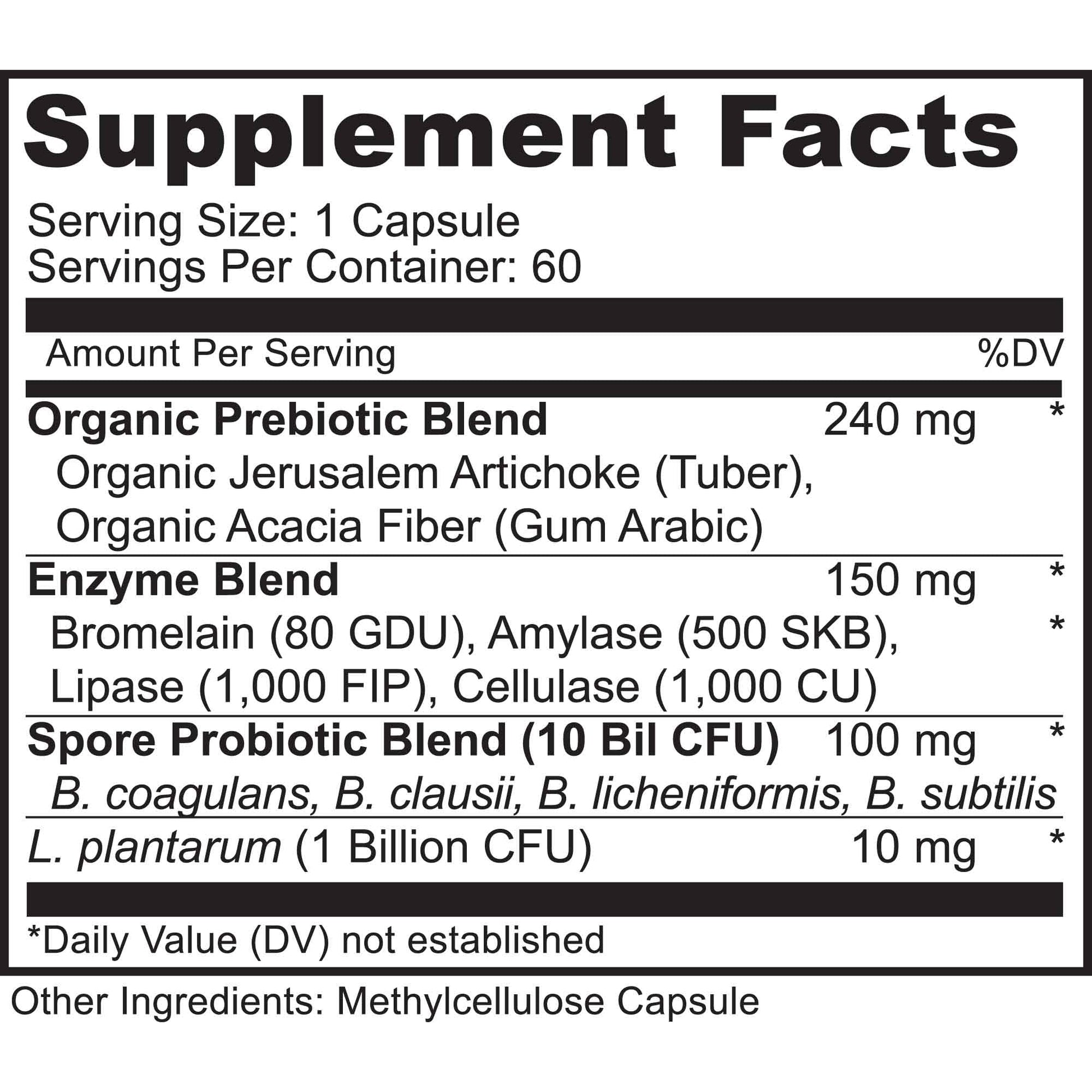 MoxyVites Spore Probiotic Complex - All In One Prebiotics and Probiotics for Digestive Health, Postbiotic, Digestive Enzymes Daily Supplement - Spore Based Probiotic for Women & Men - OzHealthStandard