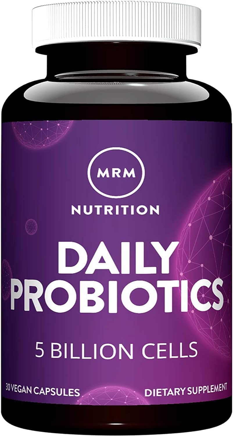 MRM Nutrition Daily Probiotics - Supports Intestinal, GI, & Immune Health for Women & Men, Prebiotic, Probiotic, & Postbiotic Supplement, 5 Billion Cells & 16 Different Strains, Vegan - 30 Servings - OzHealthStandard