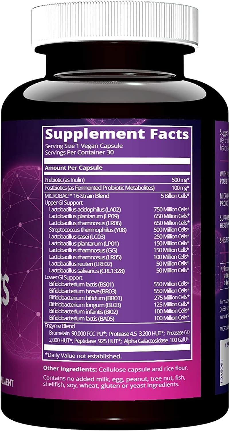 MRM Nutrition Daily Probiotics - Supports Intestinal, GI, & Immune Health for Women & Men, Prebiotic, Probiotic, & Postbiotic Supplement, 5 Billion Cells & 16 Different Strains, Vegan - 30 Servings - OzHealthStandard