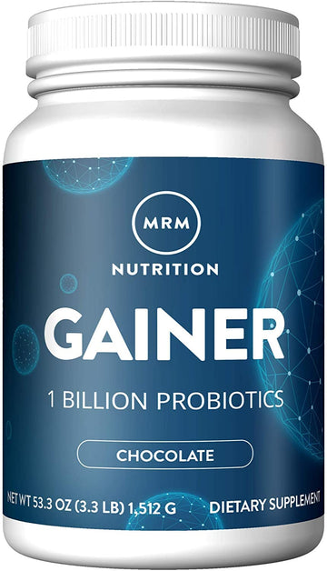MRM Nutrition Gainer Protein with Probiotics & Postbiotics - Chocolate Flavored for Men & Women, 25g Protein, Whey Protein Concentrate & Isolate, Micellar Casein, & Digestive Enzymes - 18 Servings - OzHealthStandard