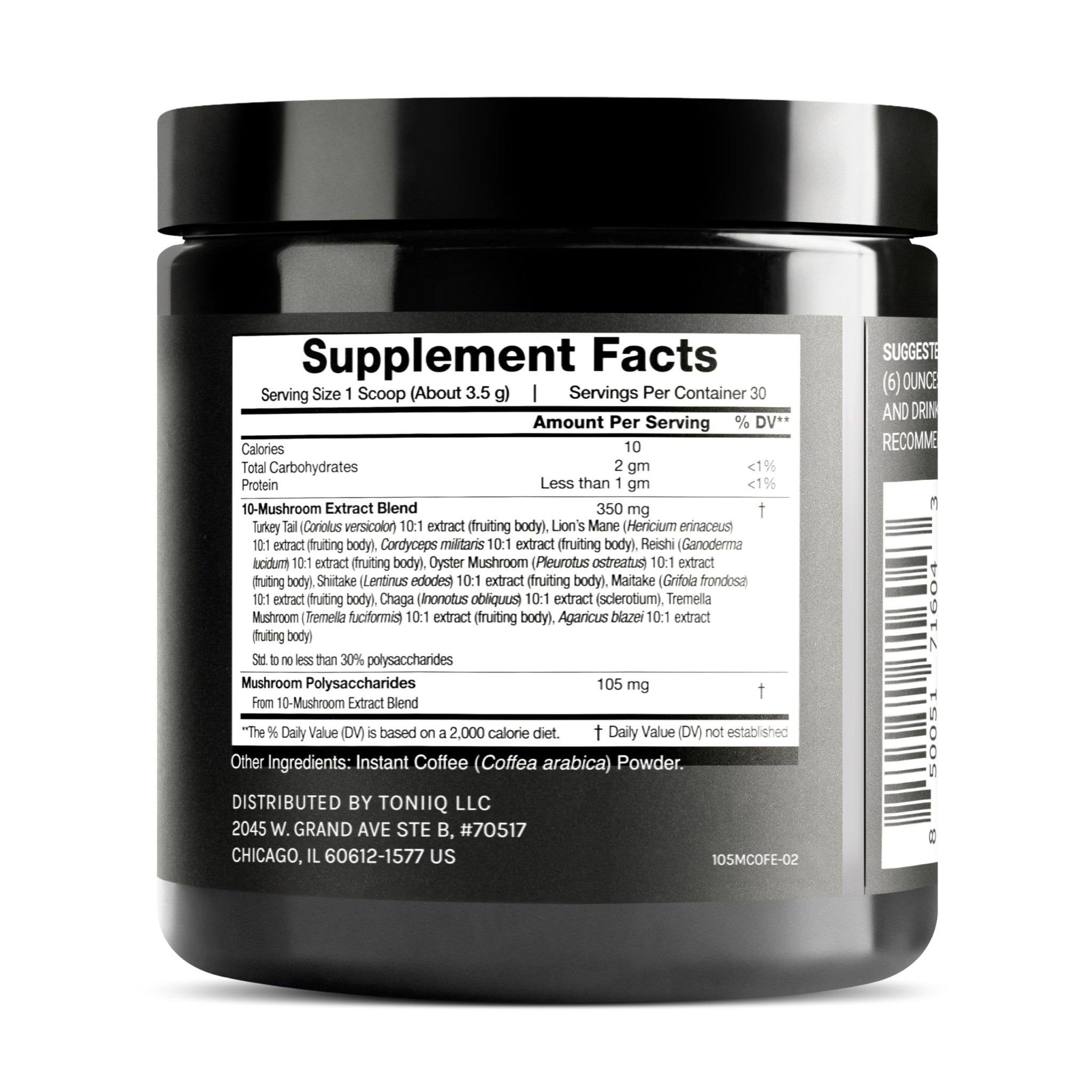 Mushroom Coffee - Ultra High Potency 10:1 Concentrated Extract - Colombian Sourced Beans with 10 Mushroom Blend, Lion's Mane & Cordyceps - Rich & Functional Coffee Alternative - Third-Party Lab Tested - OzHealthStandard