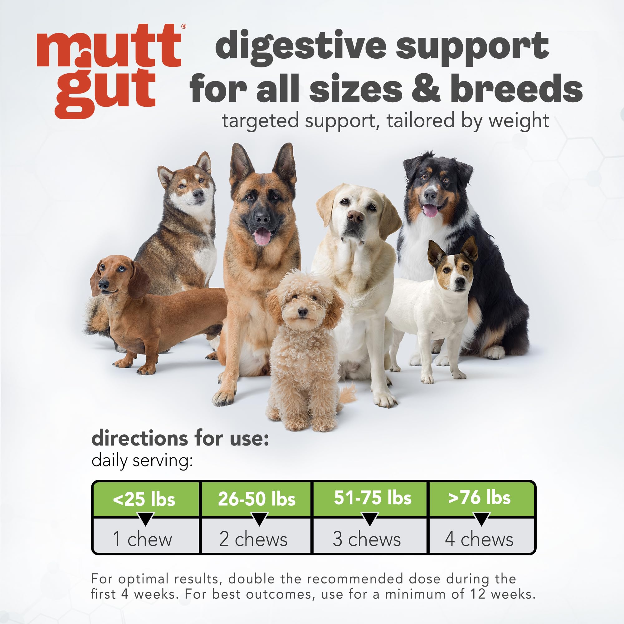 MuttGut® 3-in-1 Puppy & Dog Probiotics + Prebiotics + Postbiotics Chews - Promotes Digestive Health, Supports Immune System and Overall Health - Dog Diarrhea Relief & Immune Support - 60 Soft Chews - OzHealthStandard