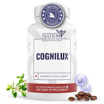 NATION HEALTH MD Cognilux - Brain Supplements for Memory and Focus - Nootropic Focus Supplement with Niacin, Vitamin B6, GABA and More - Memory Supplement for Brain, Brain Health - OzHealthStandard