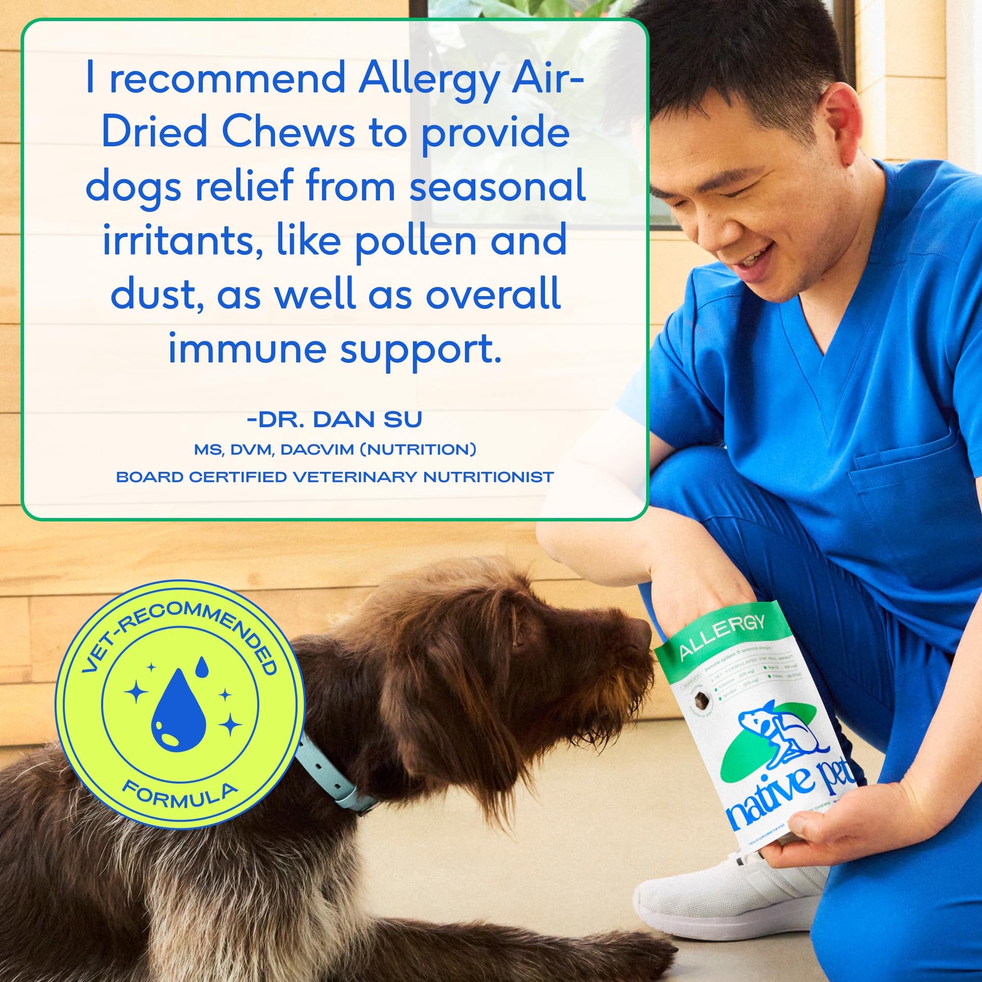 Native Pet Dog Allergy Chews - Dog Allergy Relief for Medium Breeds - Supports Seasonal Itch Relief, Healthy Immune Function & Reduces Sneezing - Colostrum, Spirulina, & Probiotics - 30 Days Supply - OzHealthStandard