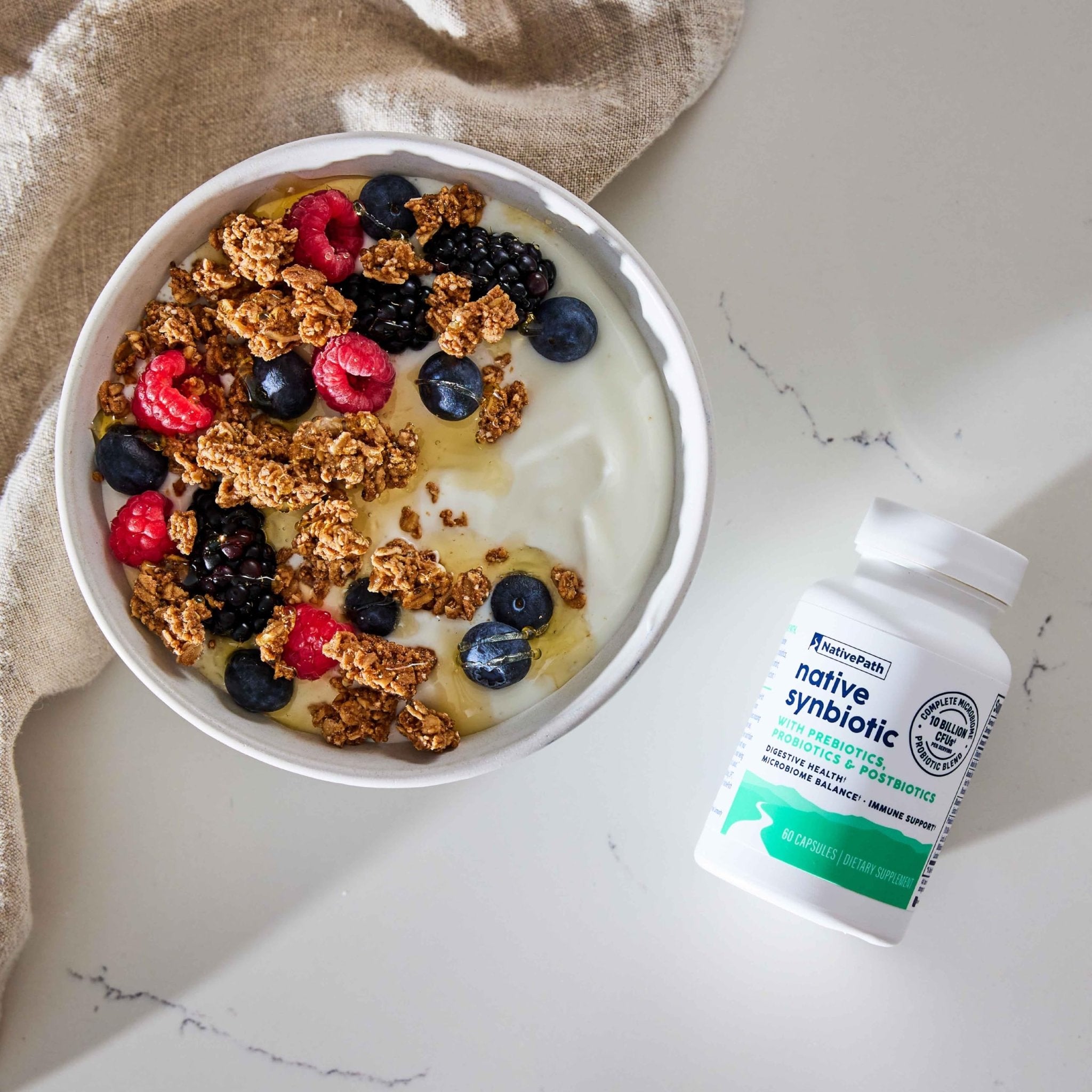 NativePath Complete Synbiotic - Pre, Pro & Postbiotic 3-in-1 for Gut Health & Digestive Support - 10 Billion CFU, 30 Servings - OzHealthStandard