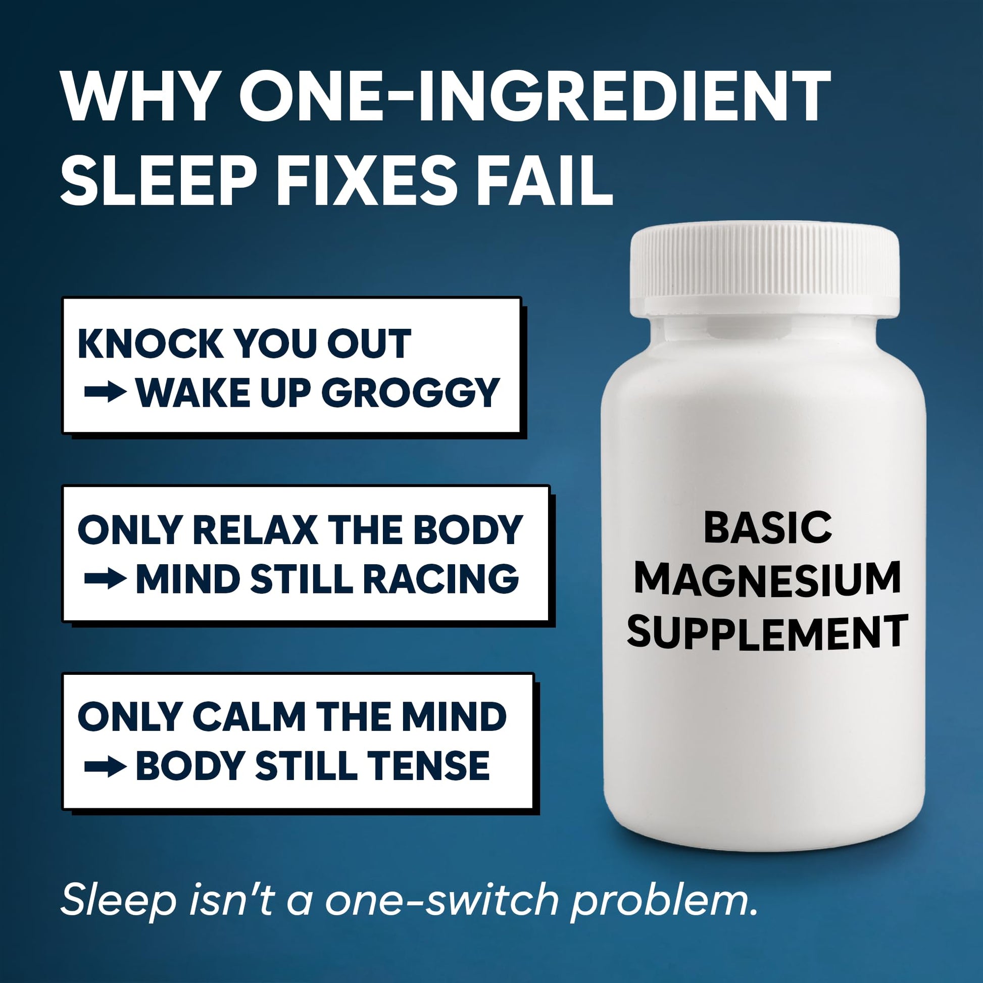 Natural Chelated Magnesium Glycinate Sleep Aid - Melatonin-Free Sleep & Stress Relief with KSM-66 Ashwagandha, GABA, L-Theanine & Chamomile for Muscle Relaxation - Made in USA - 90 Capsules - OzHealthStandard