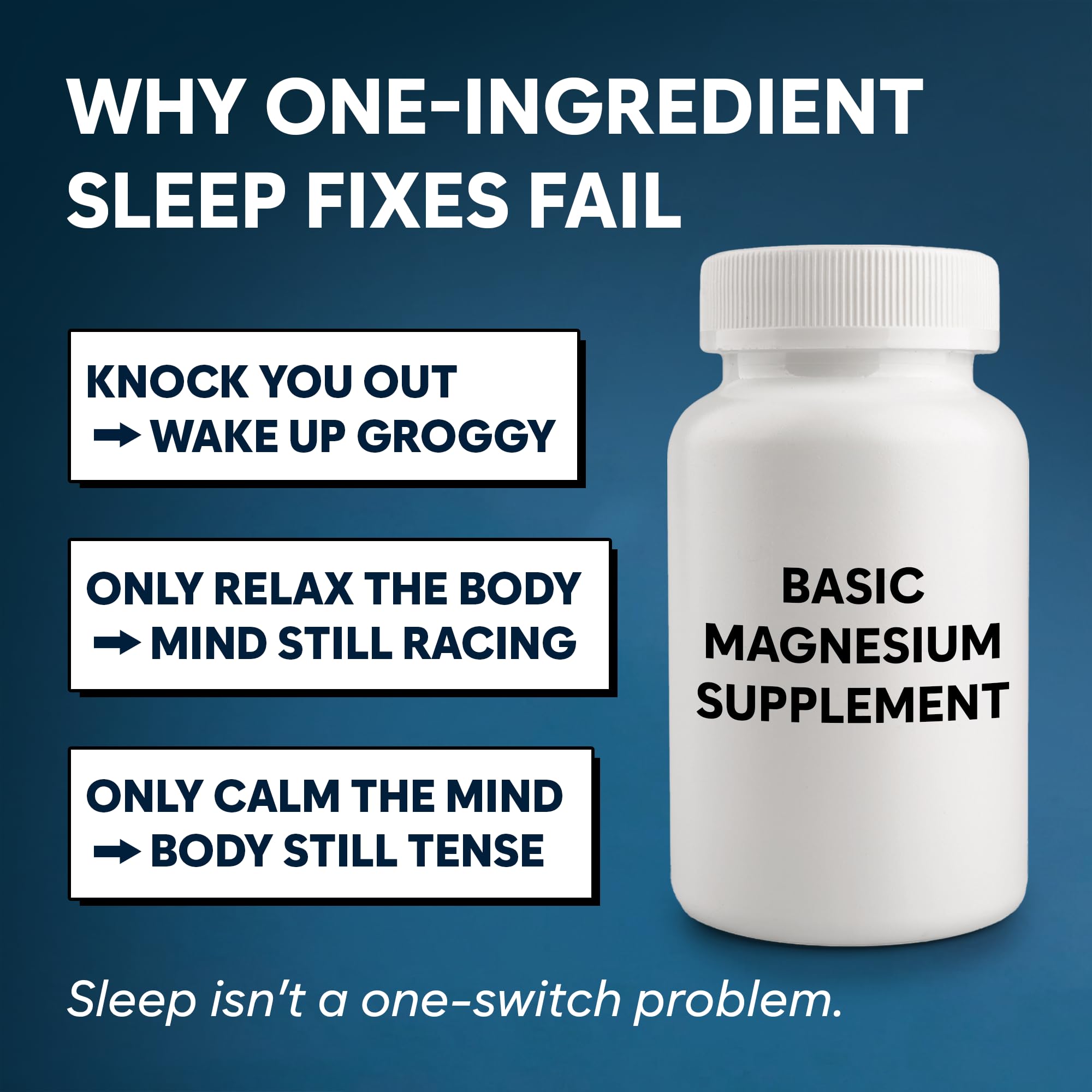 Natural Chelated Magnesium Glycinate Sleep Aid - Melatonin-Free Sleep & Stress Relief with KSM-66 Ashwagandha, GABA, L-Theanine & Chamomile for Muscle Relaxation - Made in USA - 90 Capsules - OzHealthStandard