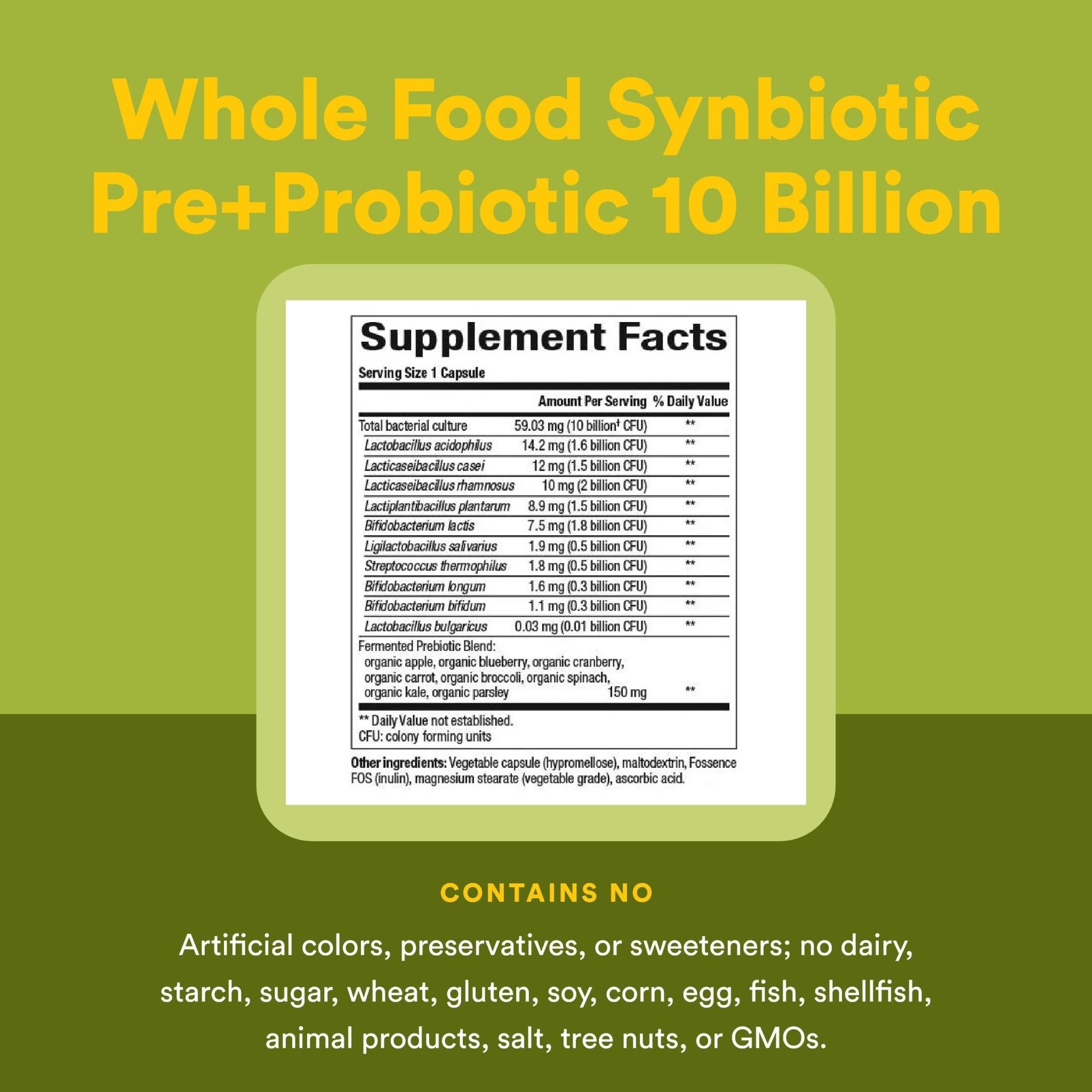 Natural Factors Whole Food Synbiotic Pre+Probiotic 10 Billion - Organic Gut & Digestive Health Supplement - Non-GMO, Gluten-Free & Dairy-Free - OzHealthStandard