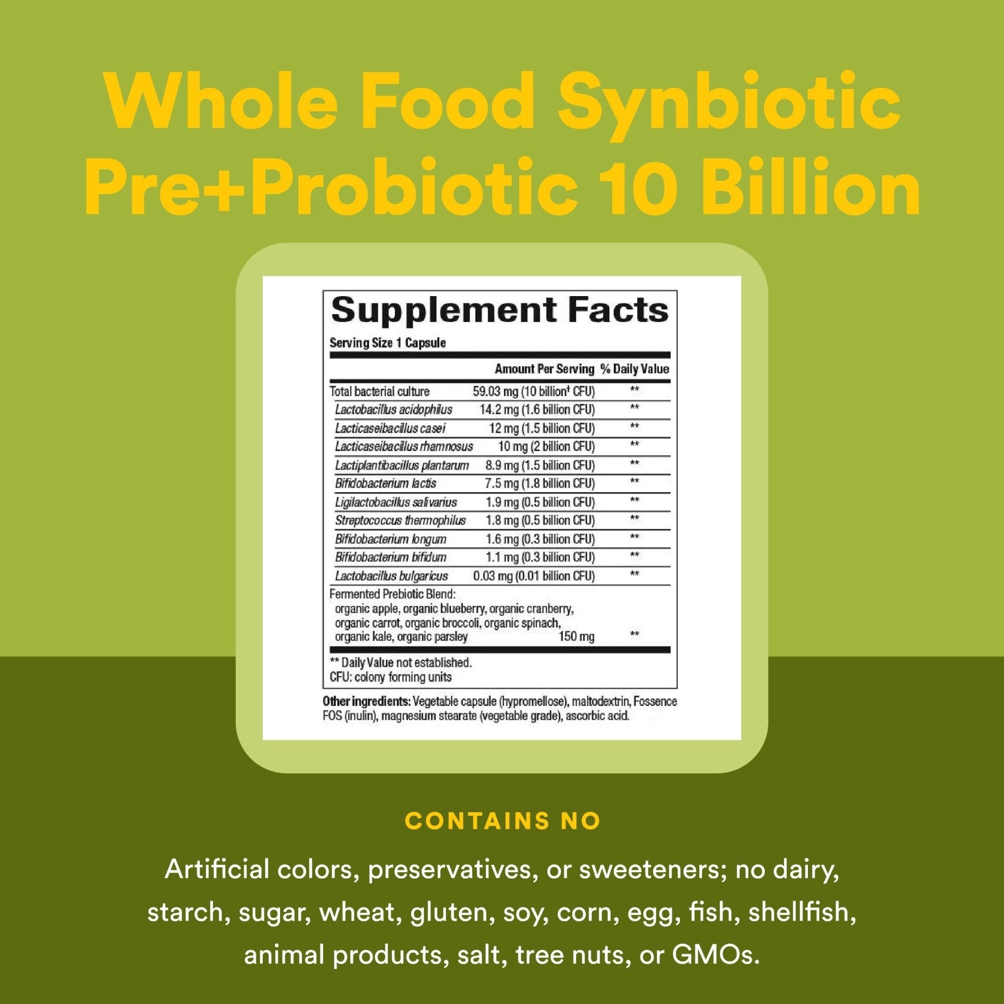 Natural Factors Whole Food Synbiotic Pre+Probiotic 10 Billion - Organic Gut & Digestive Health Supplement - Non-GMO, Gluten-Free & Dairy-Free - OzHealthStandard