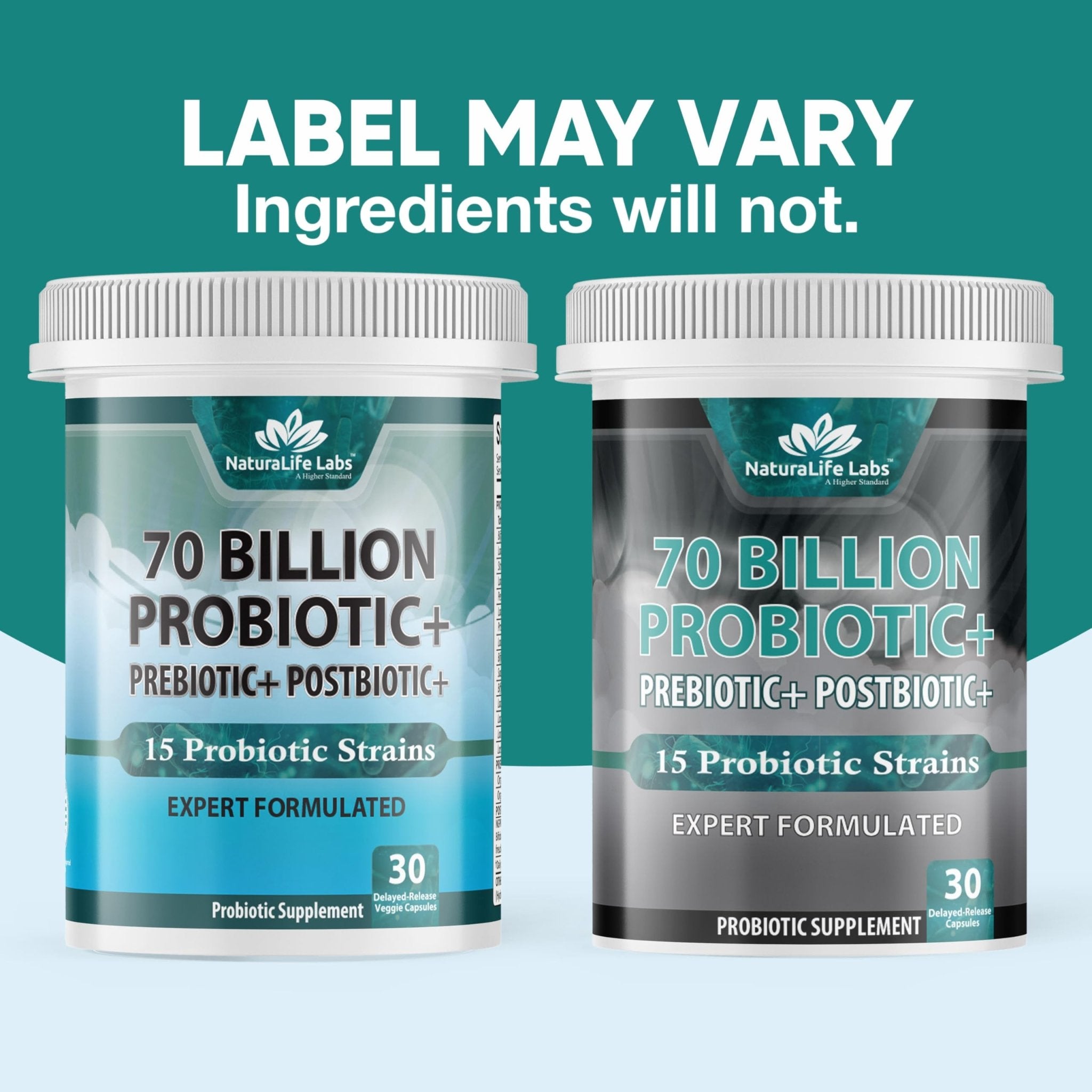 NaturaLife Labs Probiotics 70 Billion CFU – 15 Strains with Organic Prebiotic & Postbiotic – 3-in-1 Formula – 30 Vegan Capsules - OzHealthStandard