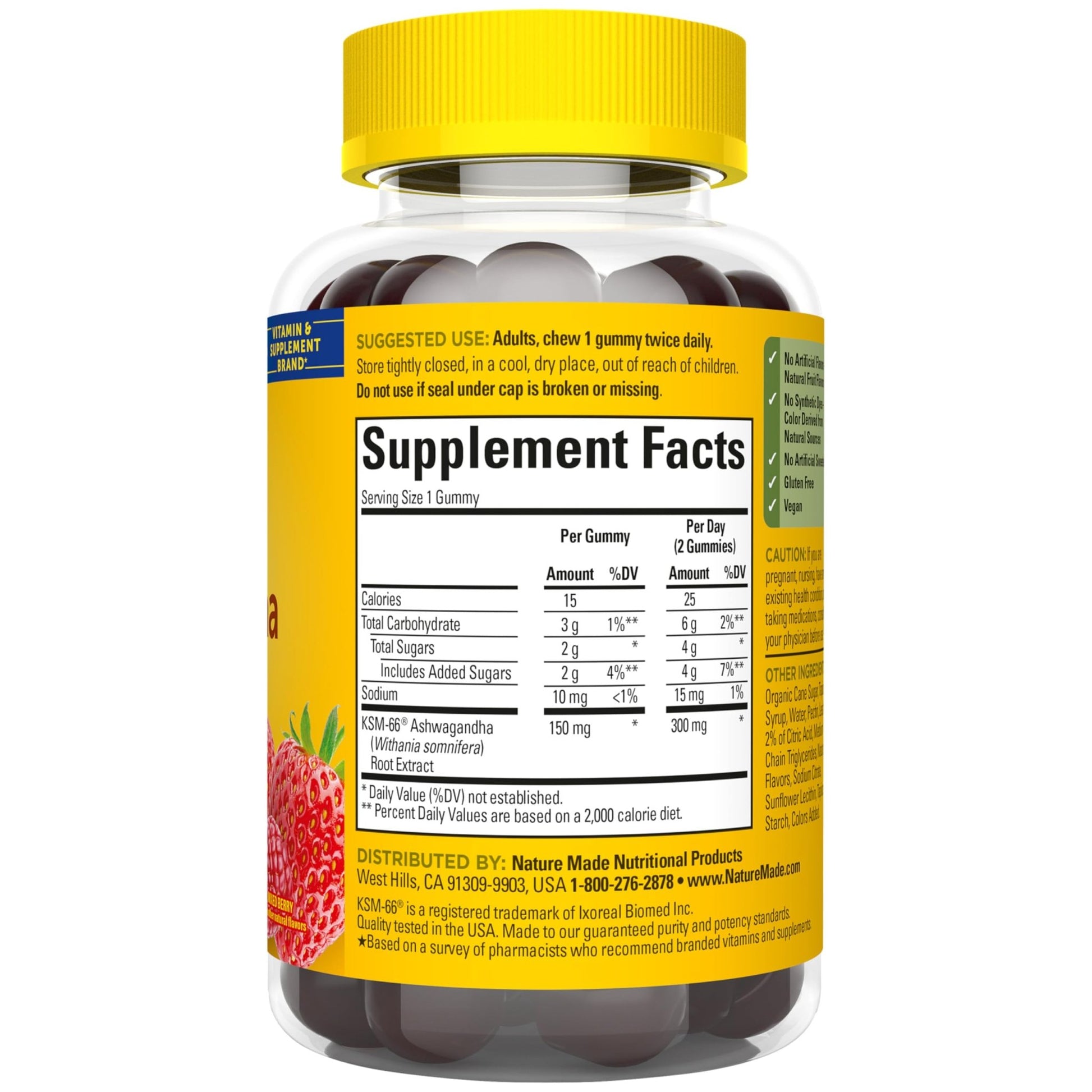 Nature Made Ashwagandha Gummies, Vegan, KSM 66 Ashwagandha Supplement for Stress Support, 60 Count, 30-Day Supply - OzHealthStandard