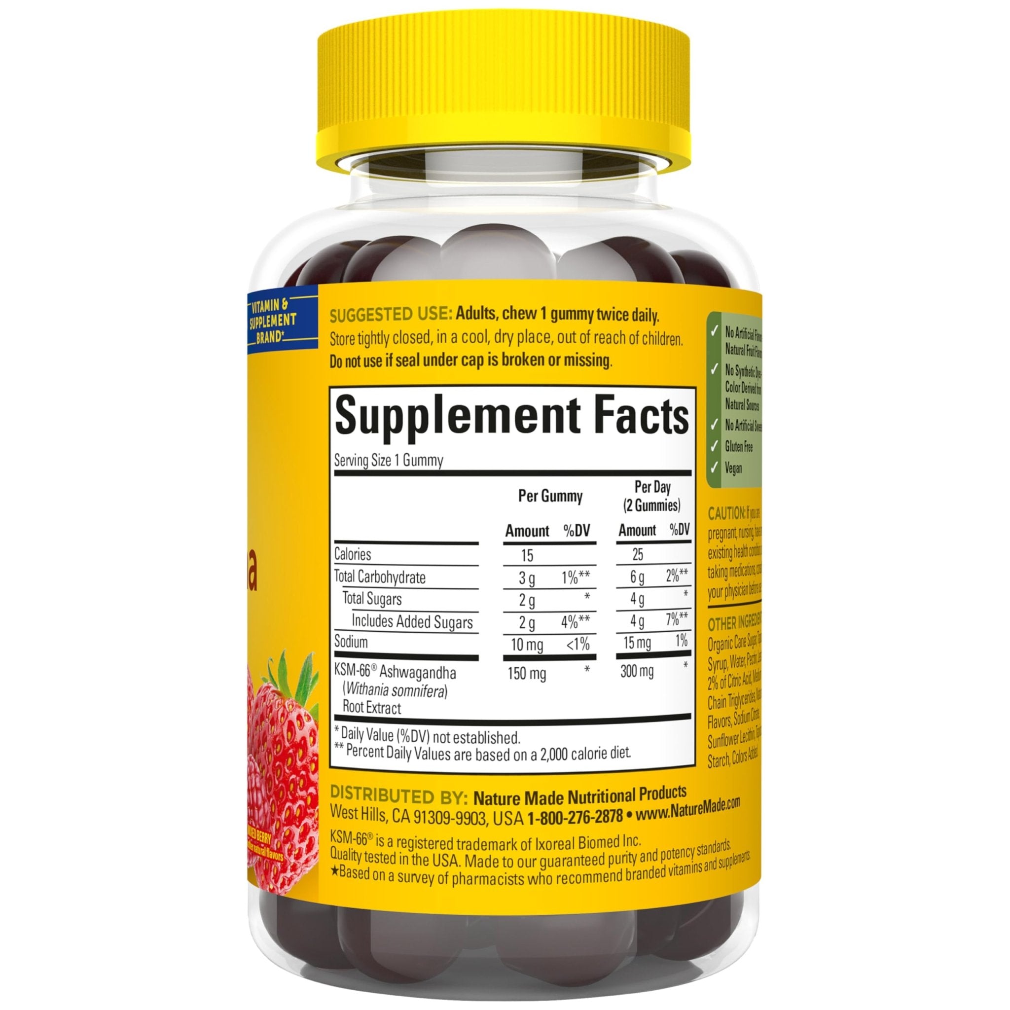 Nature Made Ashwagandha Gummies, Vegan, KSM 66 Ashwagandha Supplement for Stress Support, 60 Count, 30-Day Supply - OzHealthStandard