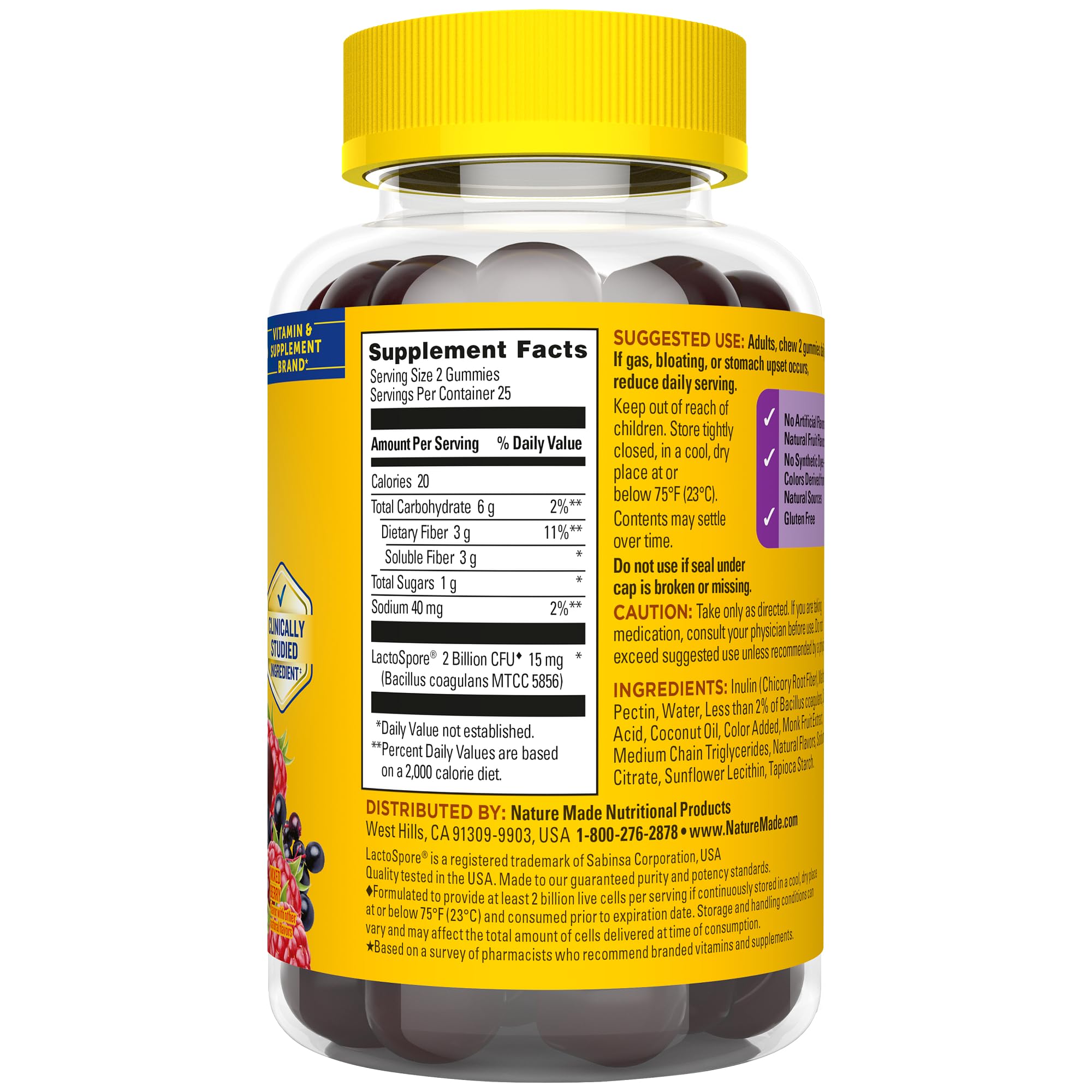 Nature Made Probiotic + Prebiotic Fiber Gummies for Daily Gut Health, Fiber Supplement with Probiotics for Digestive Health Support - OzHealthStandard