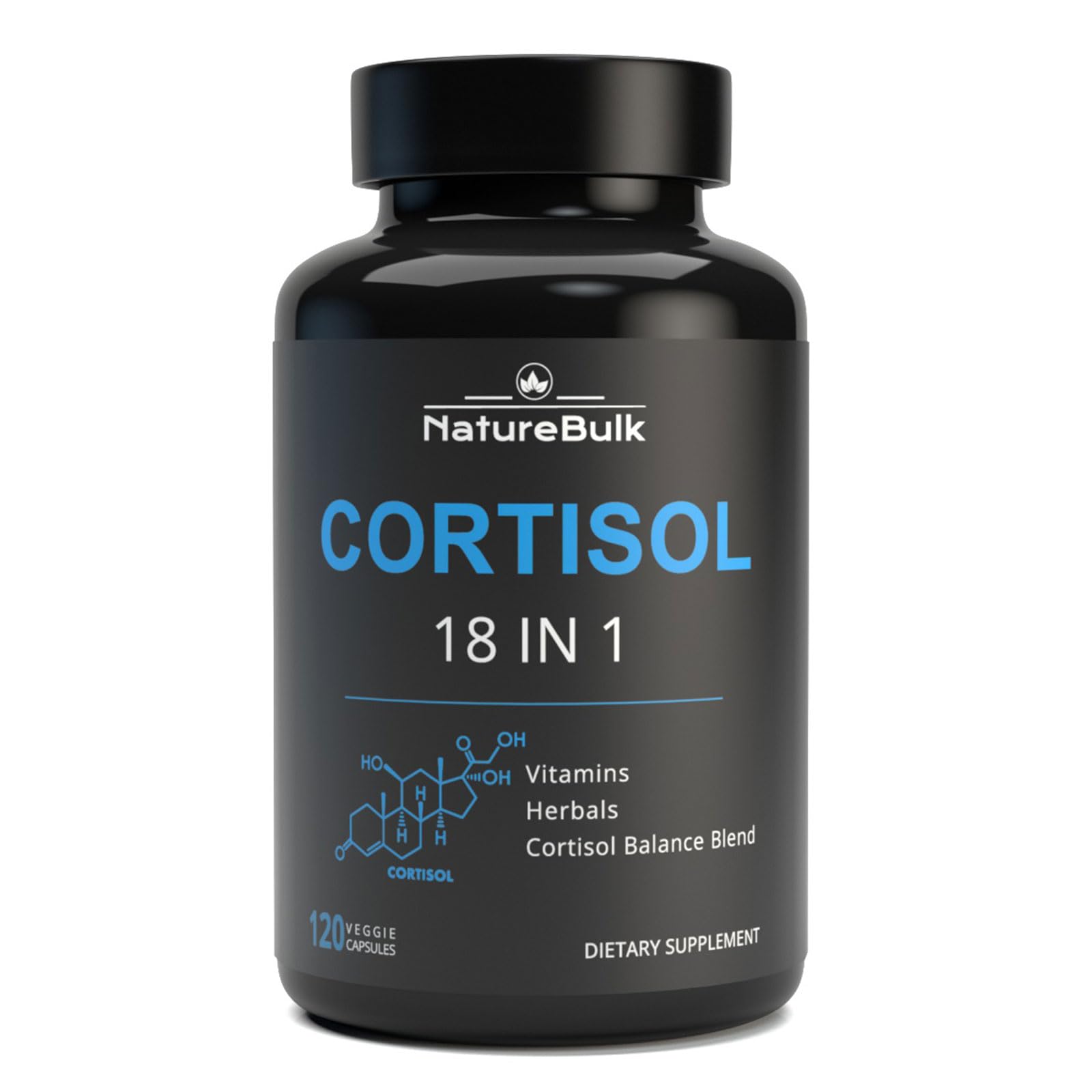 NATUREBULK Cortisol Supplements for Women, 18-in-1 - Premium Blend with Ashwagandha, Rhodiola, Magnesium & L-Theanine - Stress Response Support & Mood Enhancement Formula - 120 Vegetarian Capsules - OzHealthStandard