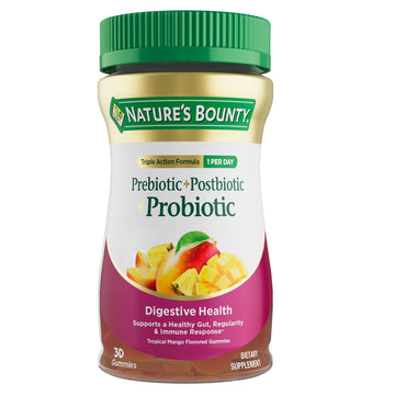 Nature’s Bounty Pre + Pro + Postbiotic Gummies for Digestive Health, Immune Support - Probiotic Gummies for Gut Health, Tropical Mango Flavor, 30 Ct - OzHealthStandard