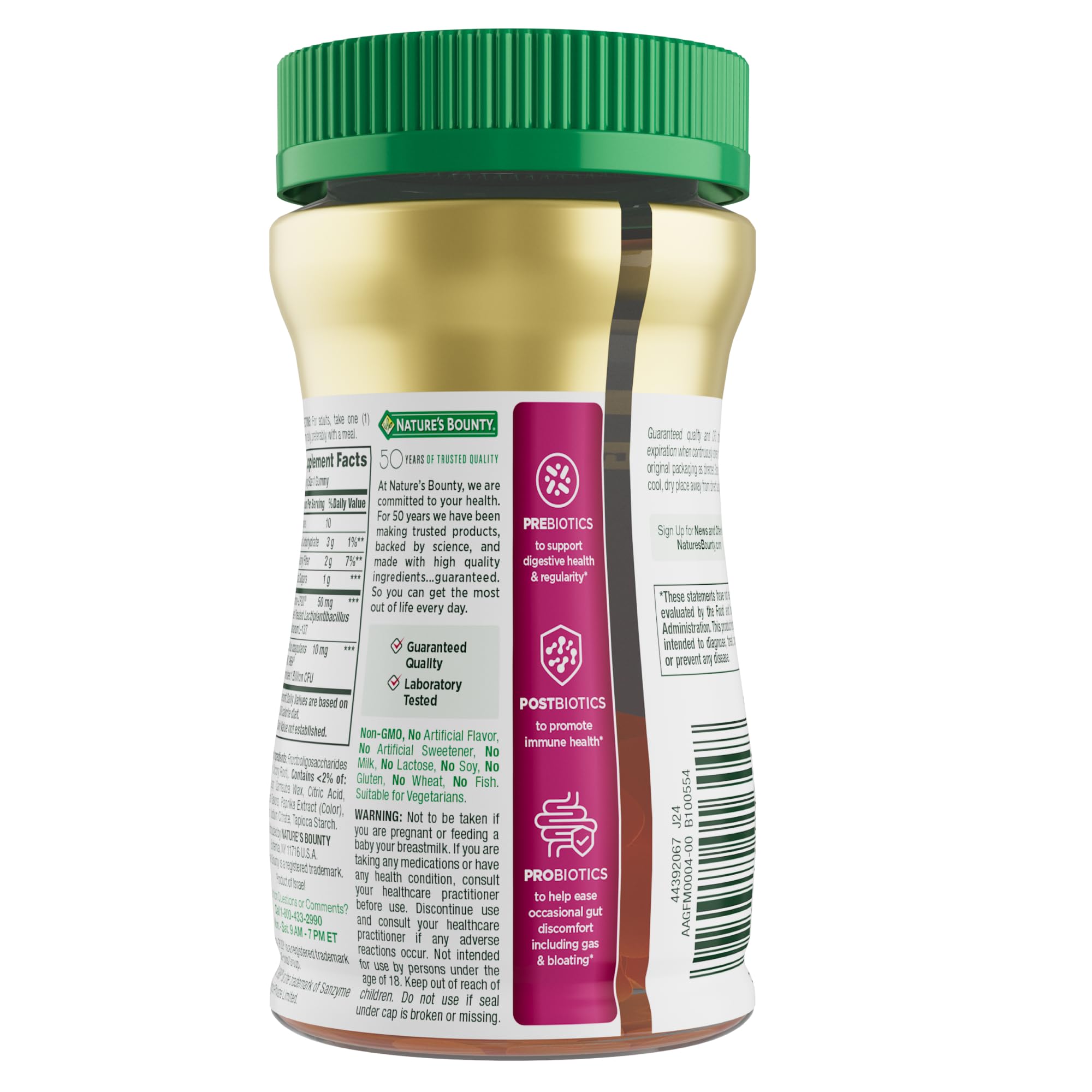 Nature’s Bounty Pre + Pro + Postbiotic Gummies for Digestive Health, Immune Support - Probiotic Gummies for Gut Health, Tropical Mango Flavor, 30 Ct - OzHealthStandard
