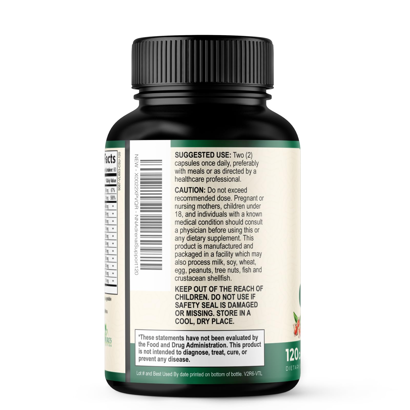 Nature's Nutrition Adrenal Support Supplements Cortex Complex, Best Energy Supplement, Supports Health & Energy Levels, Daily Ashwagandha for Women & Men, Supports Immune System, 120 Capsules - OzHealthStandard