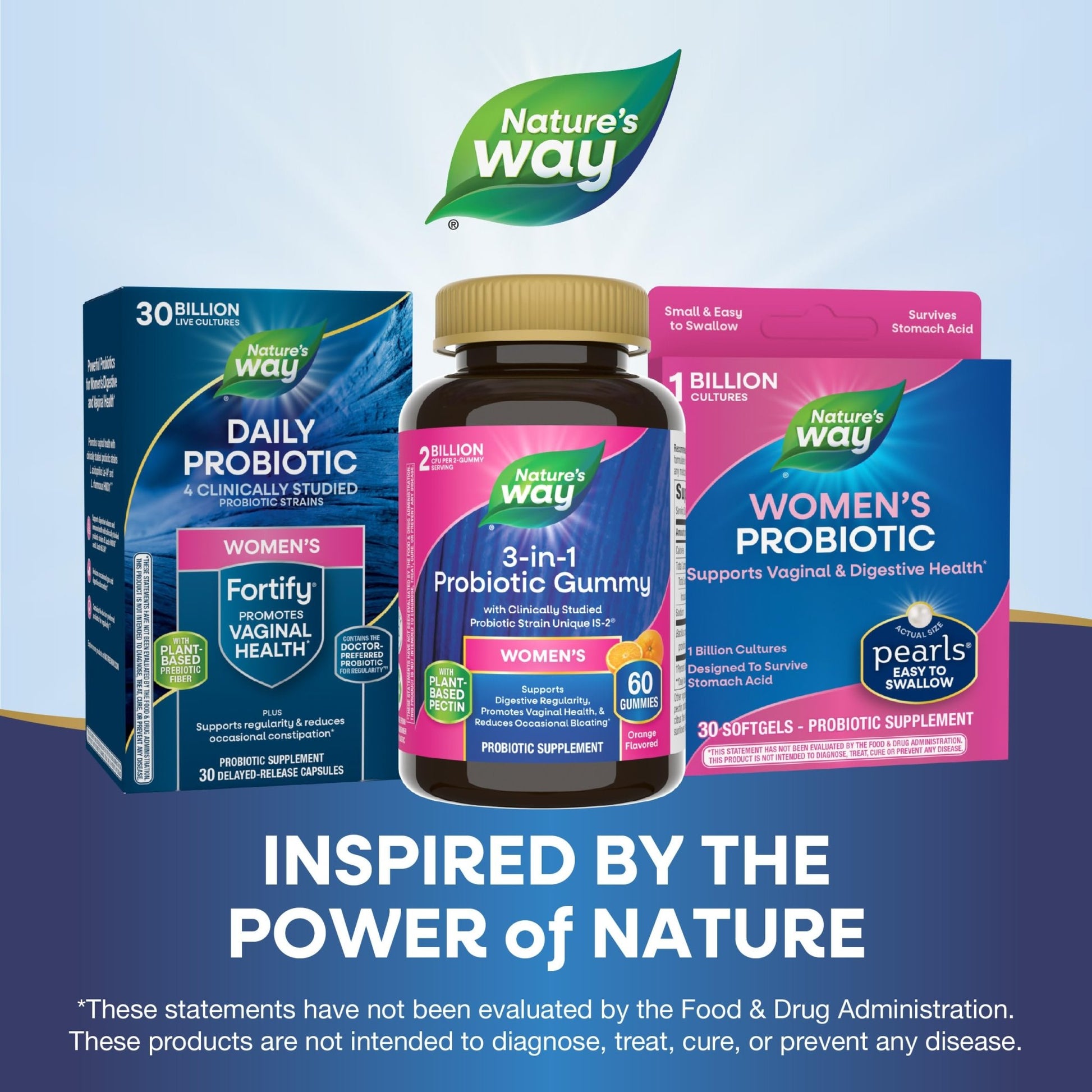 Nature’s Way 3-in-1 Women’s Probiotic Gummies, Reduces Occasional Bloating*, Supports Digestive & Vaginal Health*, Clinically Studied Probiotic Strain, Gluten Free, Orange Flavored, 60 Gummies - OzHealthStandard